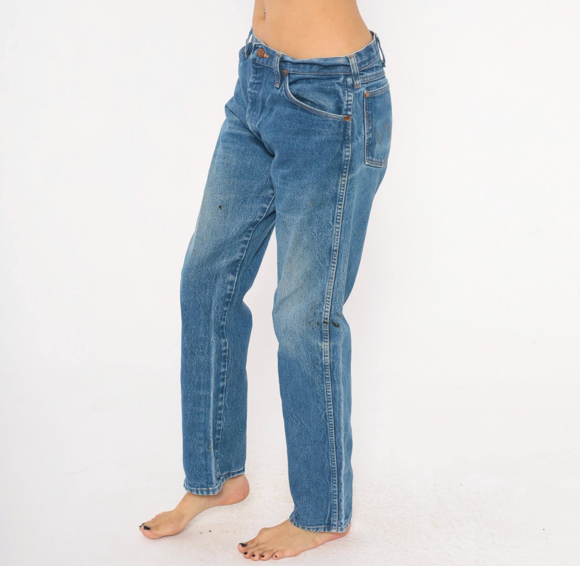90s Wrangler Jeans Medium Wash Straight Leg Cotton Western Blue Medium M
