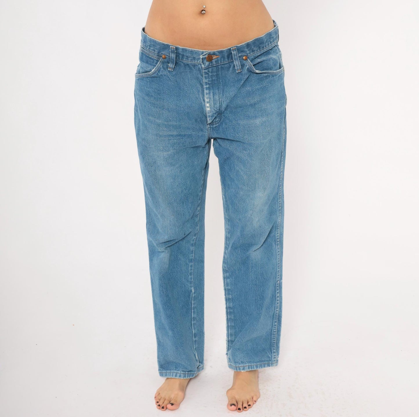 90s Wrangler Cowboy Cut Jeans Light Wash Straight Leg Cotton 35x30