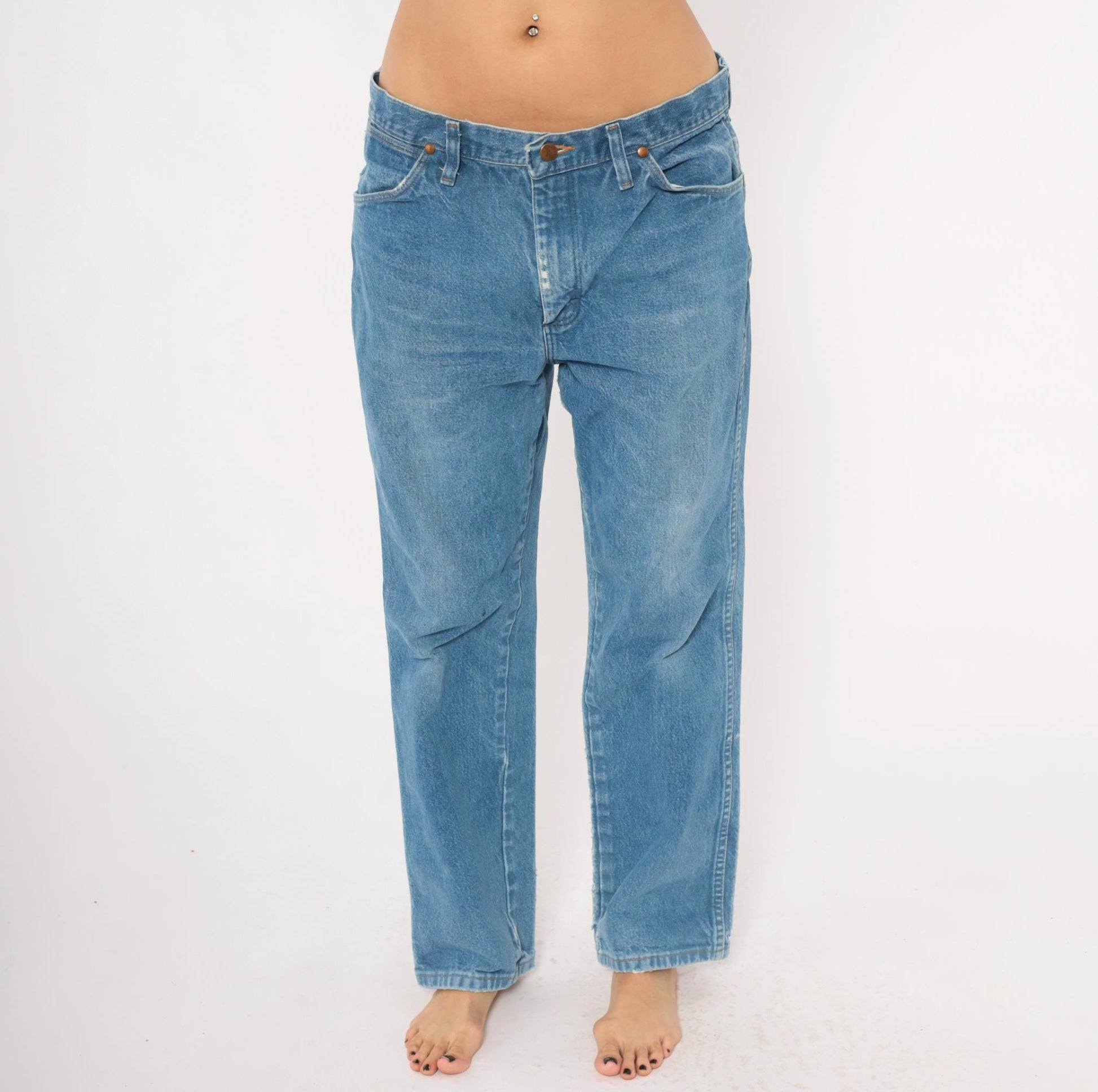 90s Wrangler Cowboy Cut Jeans Light Wash Straight Leg Cotton 35x30