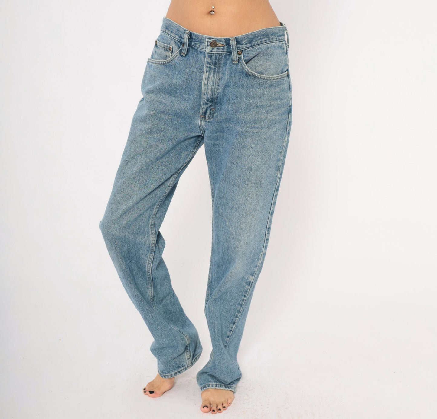 90s Wrangler Straight Leg Jeans Light Stonewash Blue Cotton 32x34