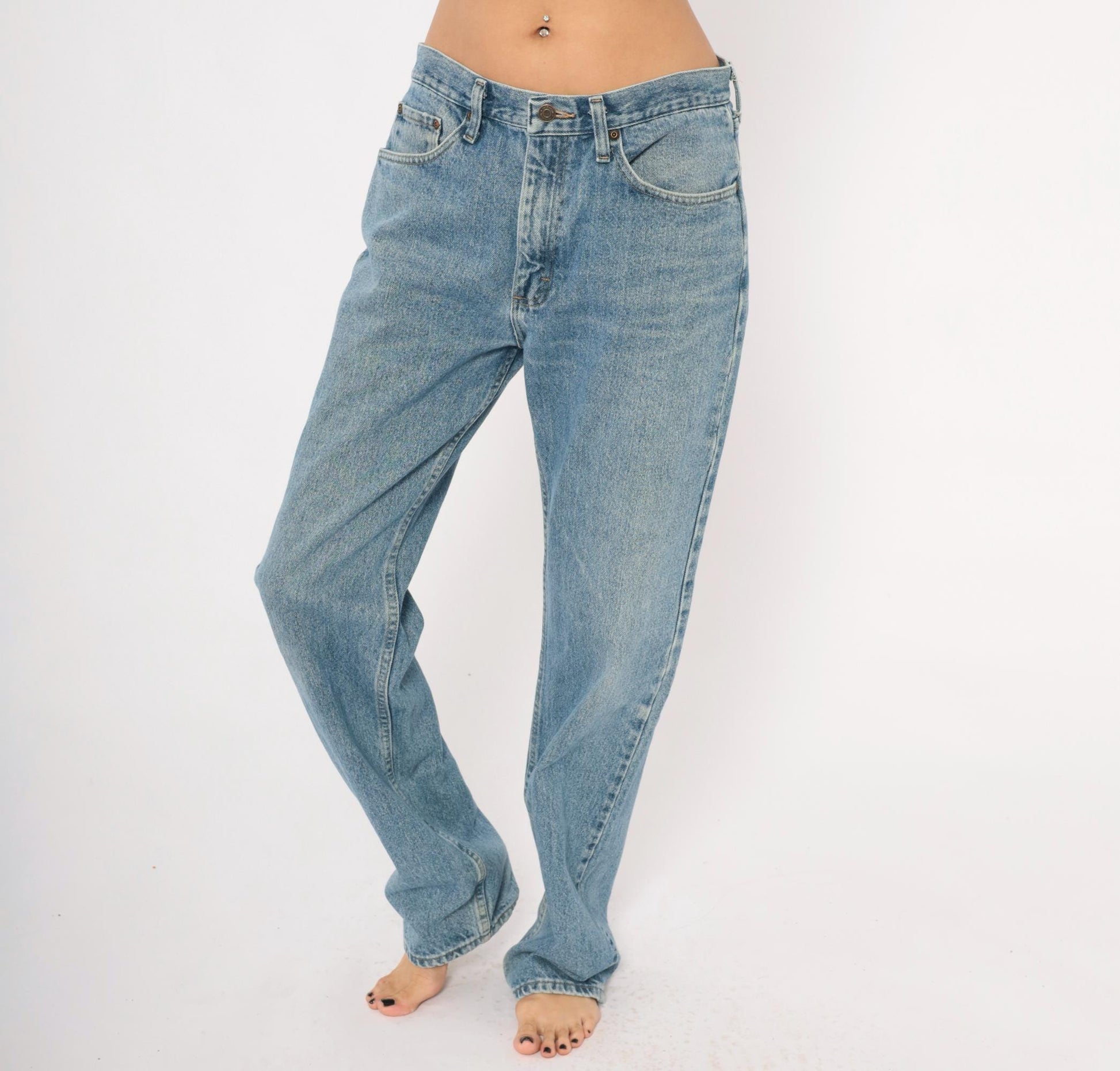 90s Wrangler Straight Leg Jeans Light Stonewash Blue Cotton 32x34