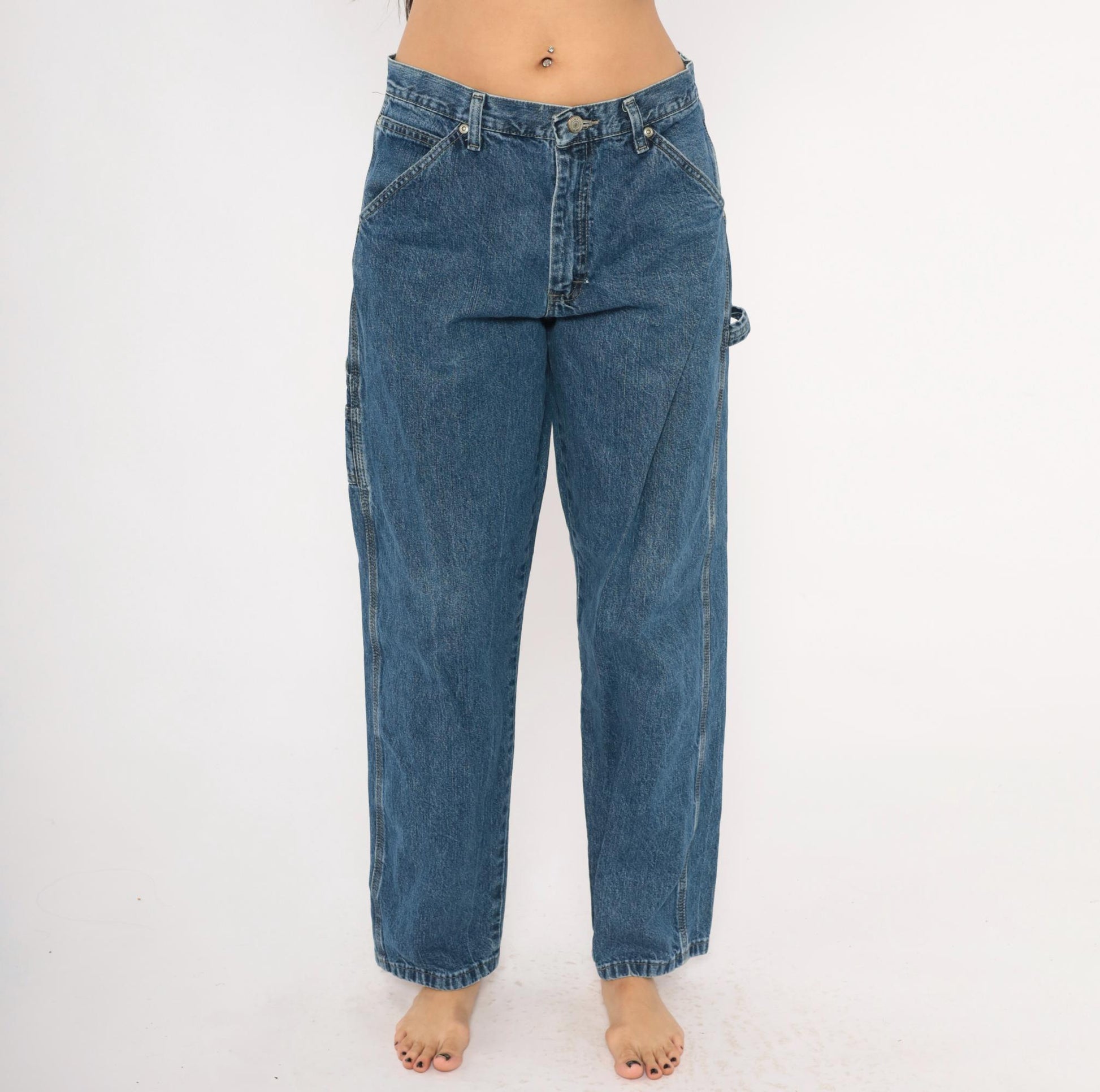 Wrangler Carpenter Jeans 2000s Medium Wash Straight Leg Cotton Denim 30x32