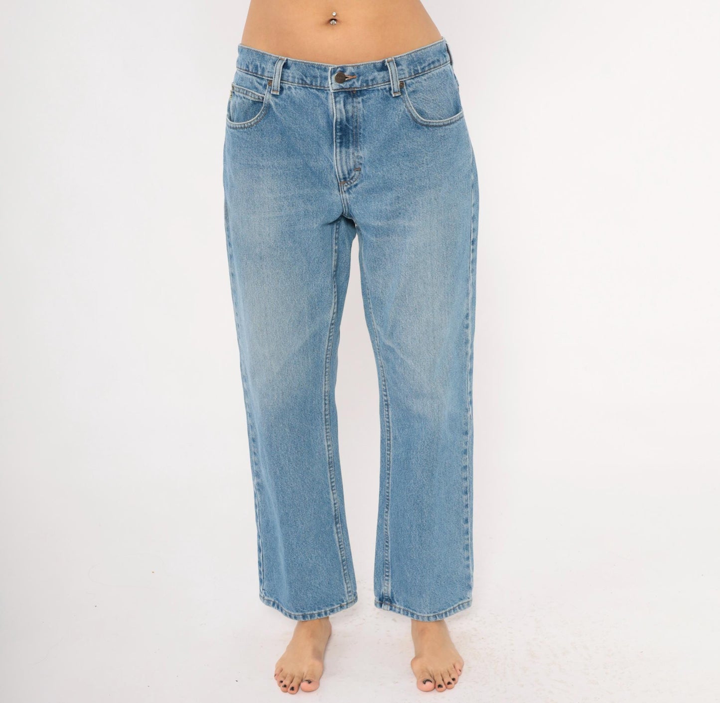 L.L. Bean Straight Leg Jeans 2000s Medium Wash Denim Cotton Blue Relaxed Fit 34x29