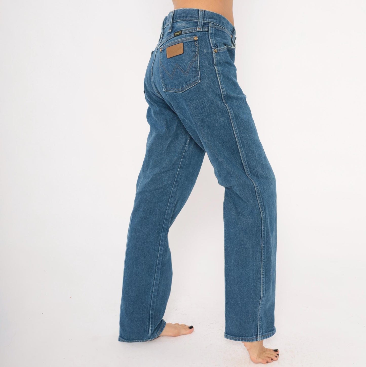 90s Wrangler Cowboy Cut Jeans Straight Leg High Rise Medium Wash 34x33