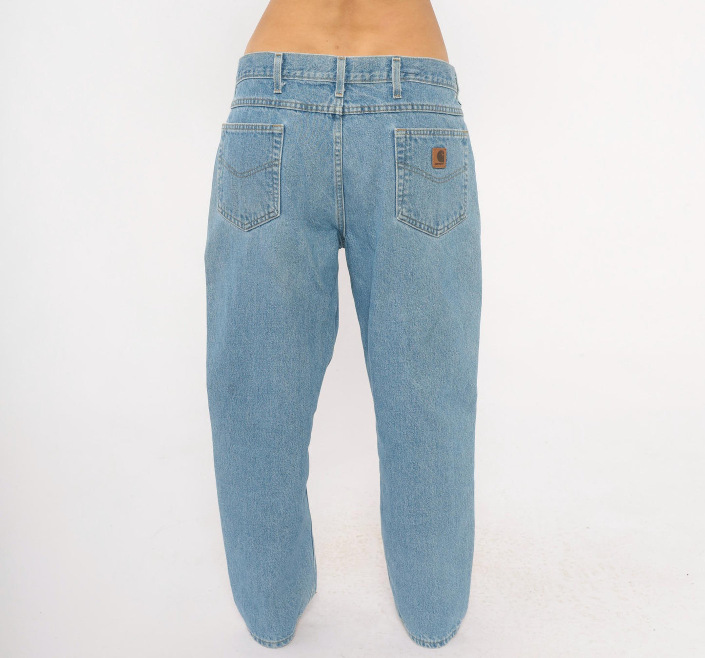 Carhartt Light Wash Denim Jeans 2000s Relaxed Straight Leg Cotton Workwear Extra Large XL