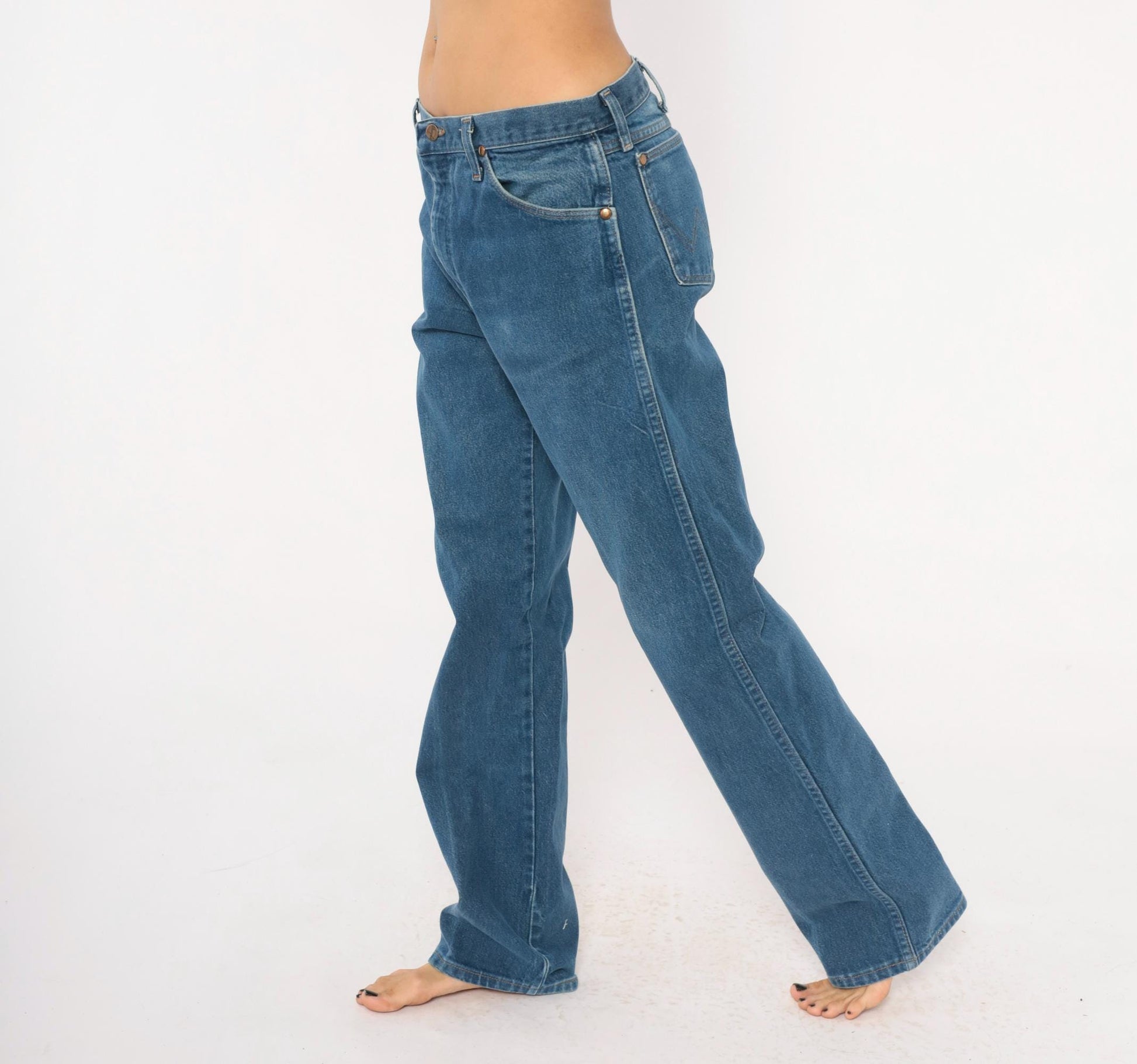 90s Wrangler Jeans Blue Denim Straight Leg High Rise Cotton 34x33