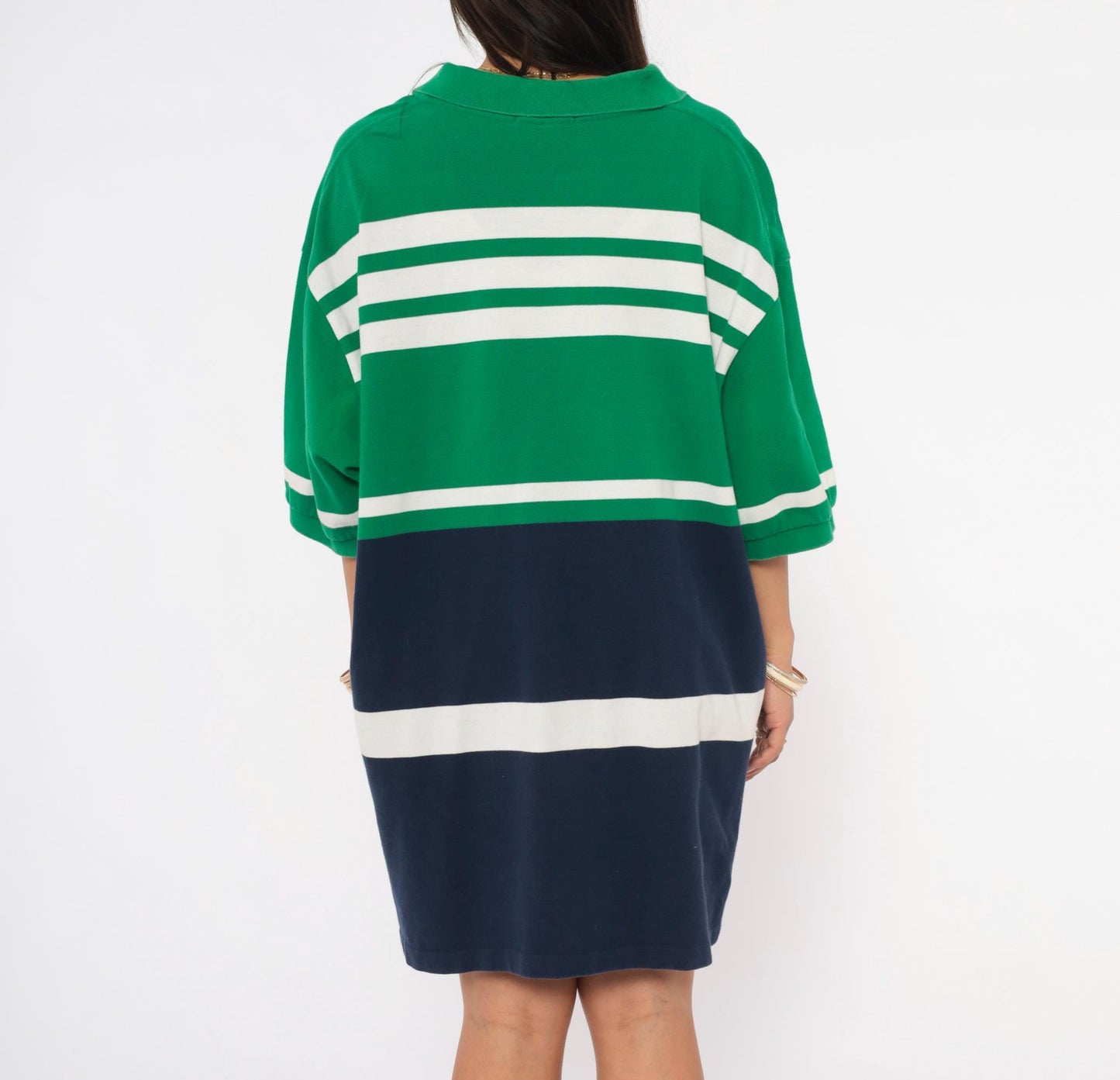 Polo Ralph Lauren Green Striped Rugby Polo Colorblock Navy XXL