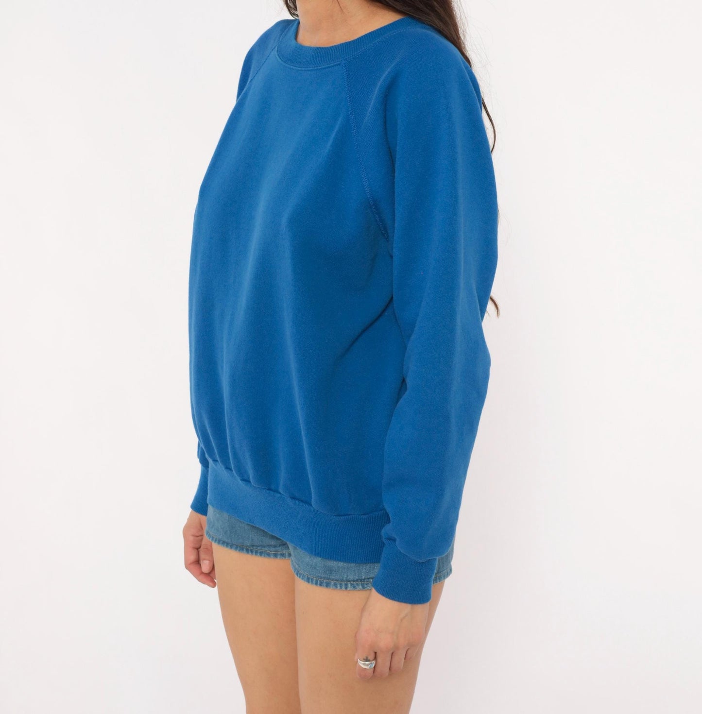 80s Pannill Cobalt Raglan Sweatshirt Crewneck Pullover Blue Large L