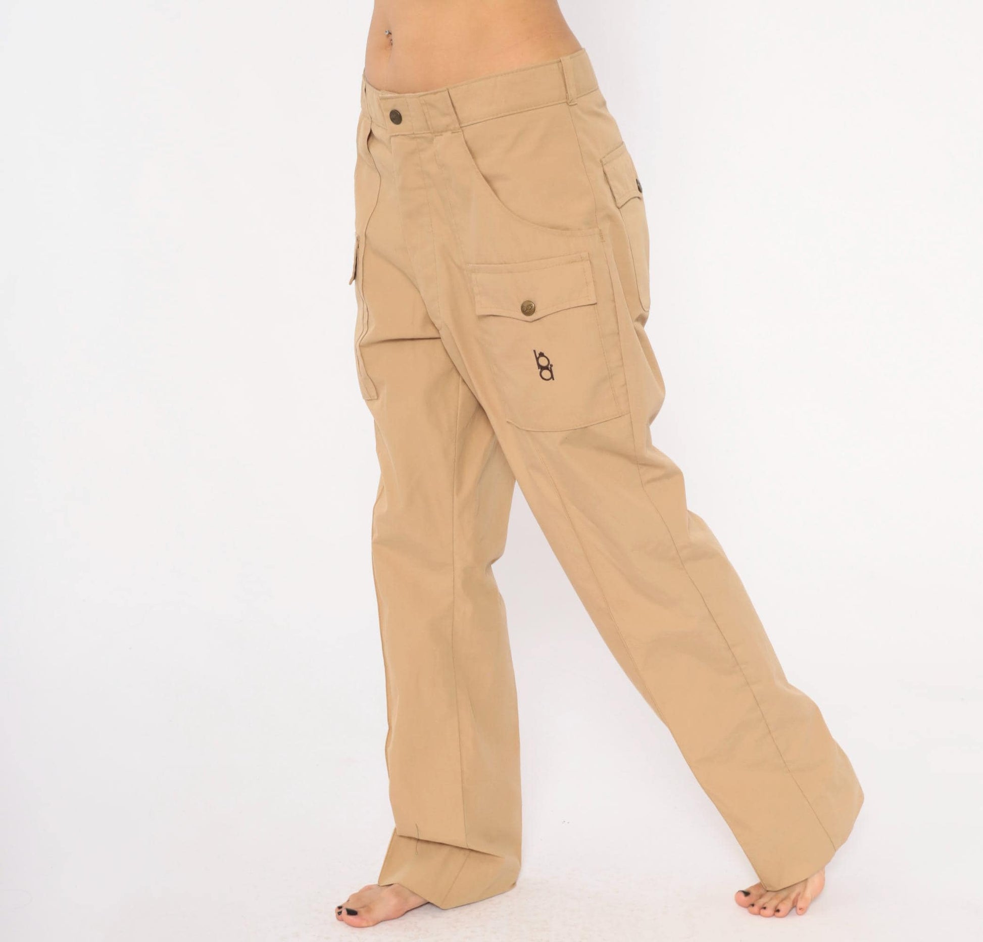 80s Bob Allen Cargo Pants Tan Cotton Straight Leg Low Rise Extra Large XL