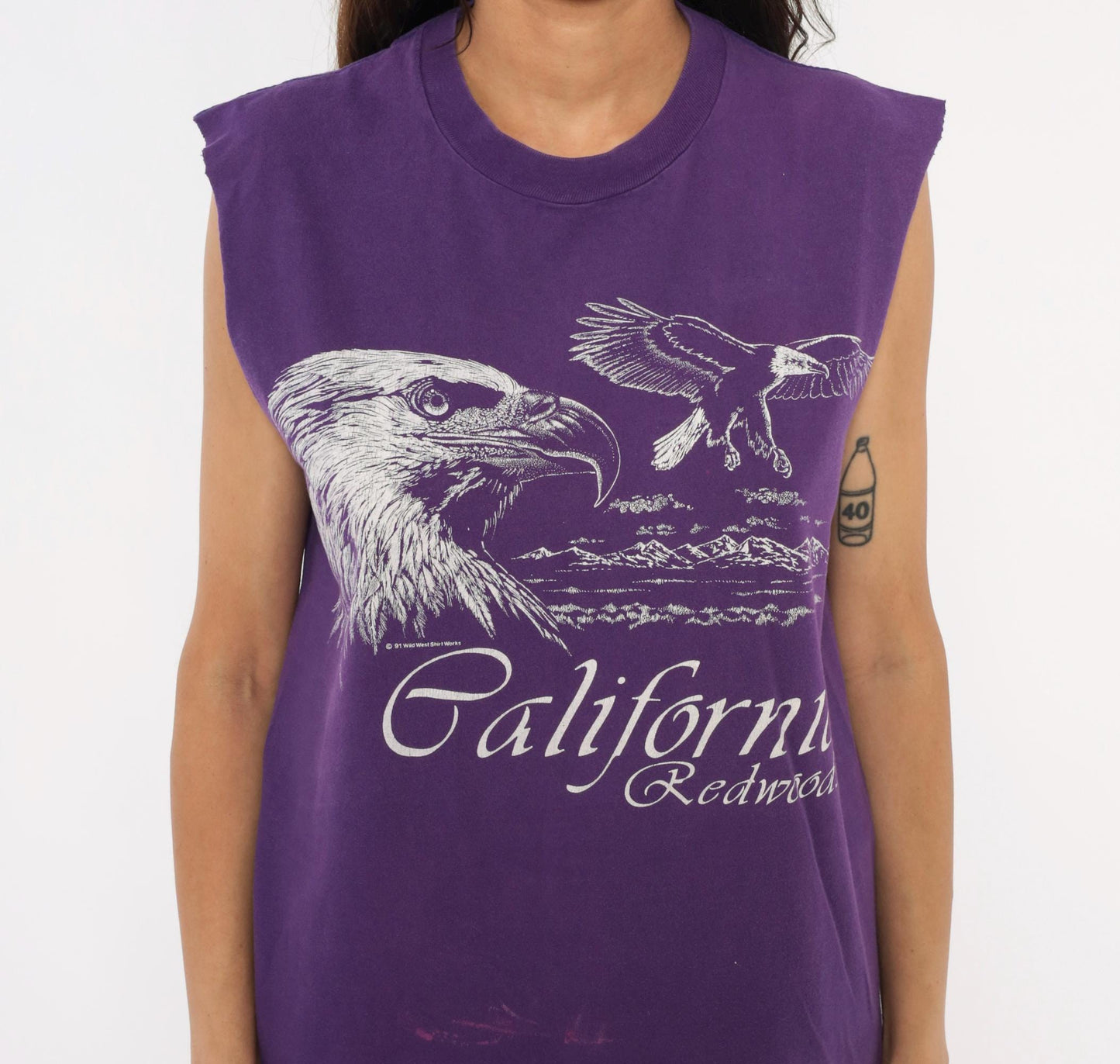 90s Jerzees Purple Eagle California Redwoods Muscle Tank Medium M