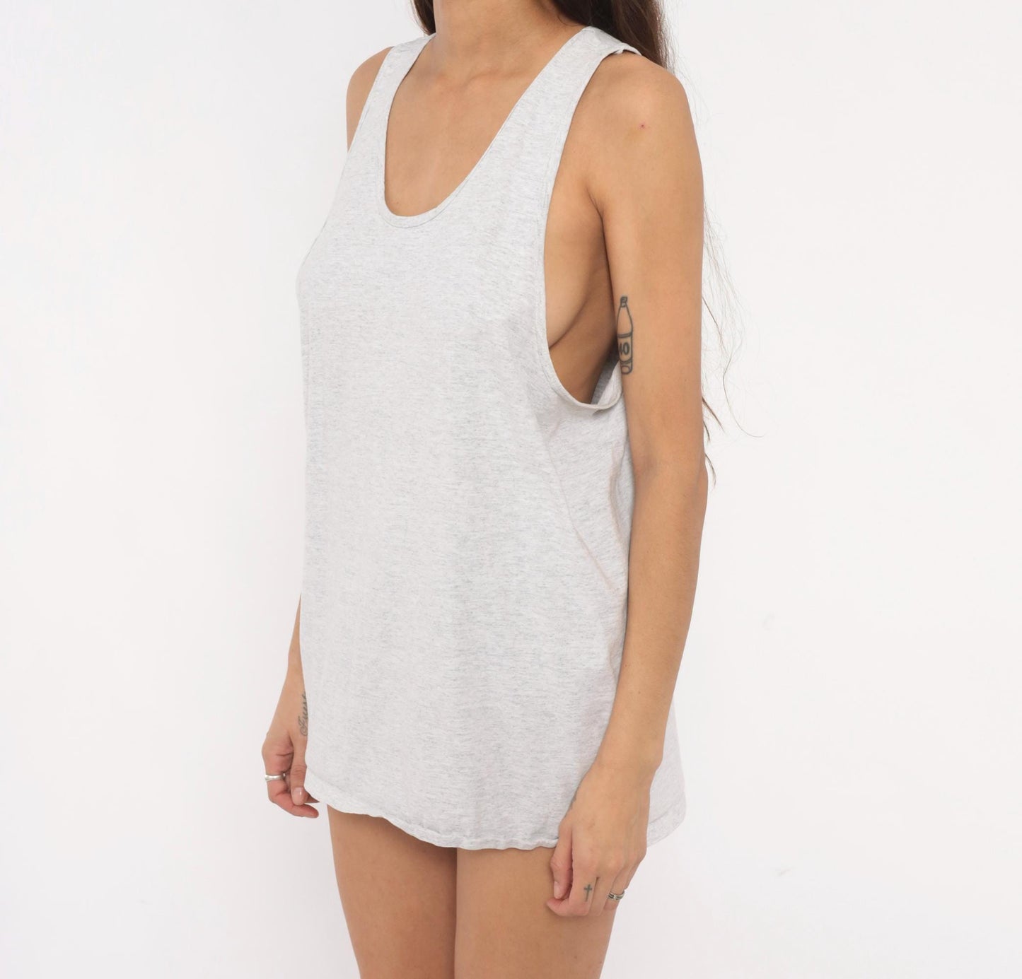 90s Dodger Grey Tank Top Heather Ash Cotton Sleeveless Tee Large L