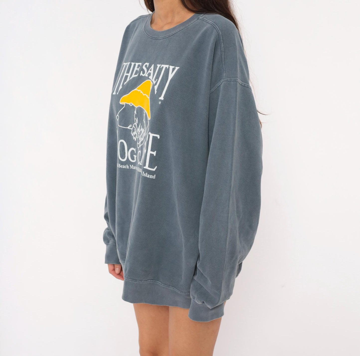 90s Salty Dog Cafe Hilton Head Island Sweatshirt Grey Cotton Graphic Dog Extra Large XL