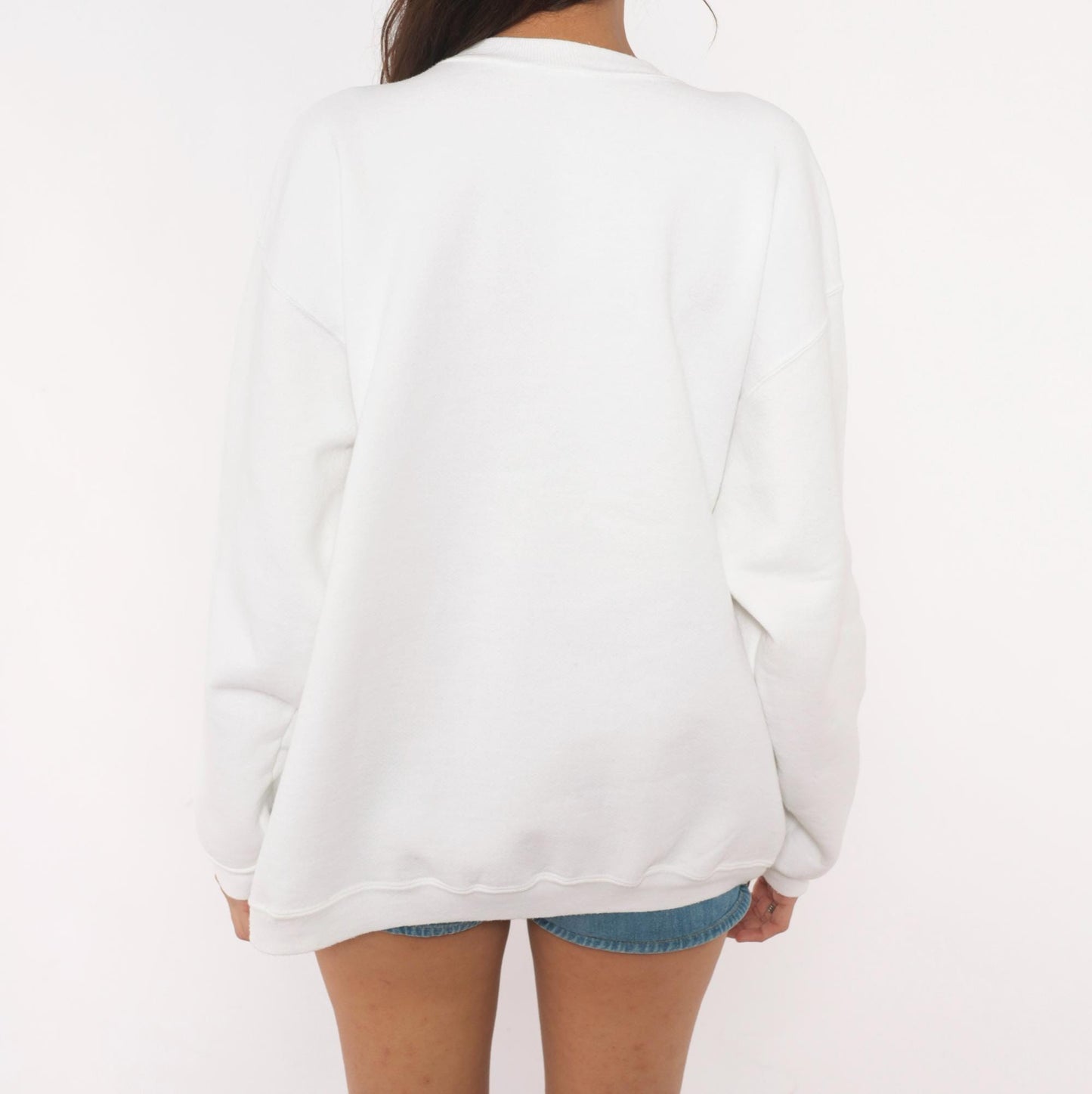 90s Birdhouse Roses Crewneck Sweatshirt White Graphic Floral Extra Large