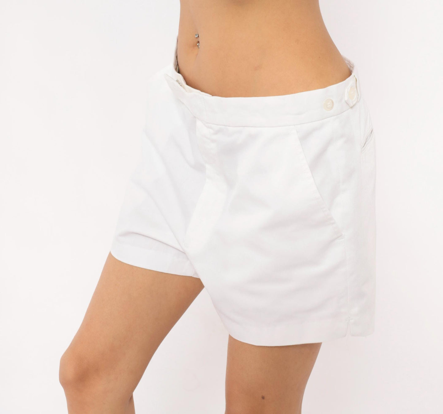 80s Herman's White Tennis Shorts Low Rise Cotton Blend Medium