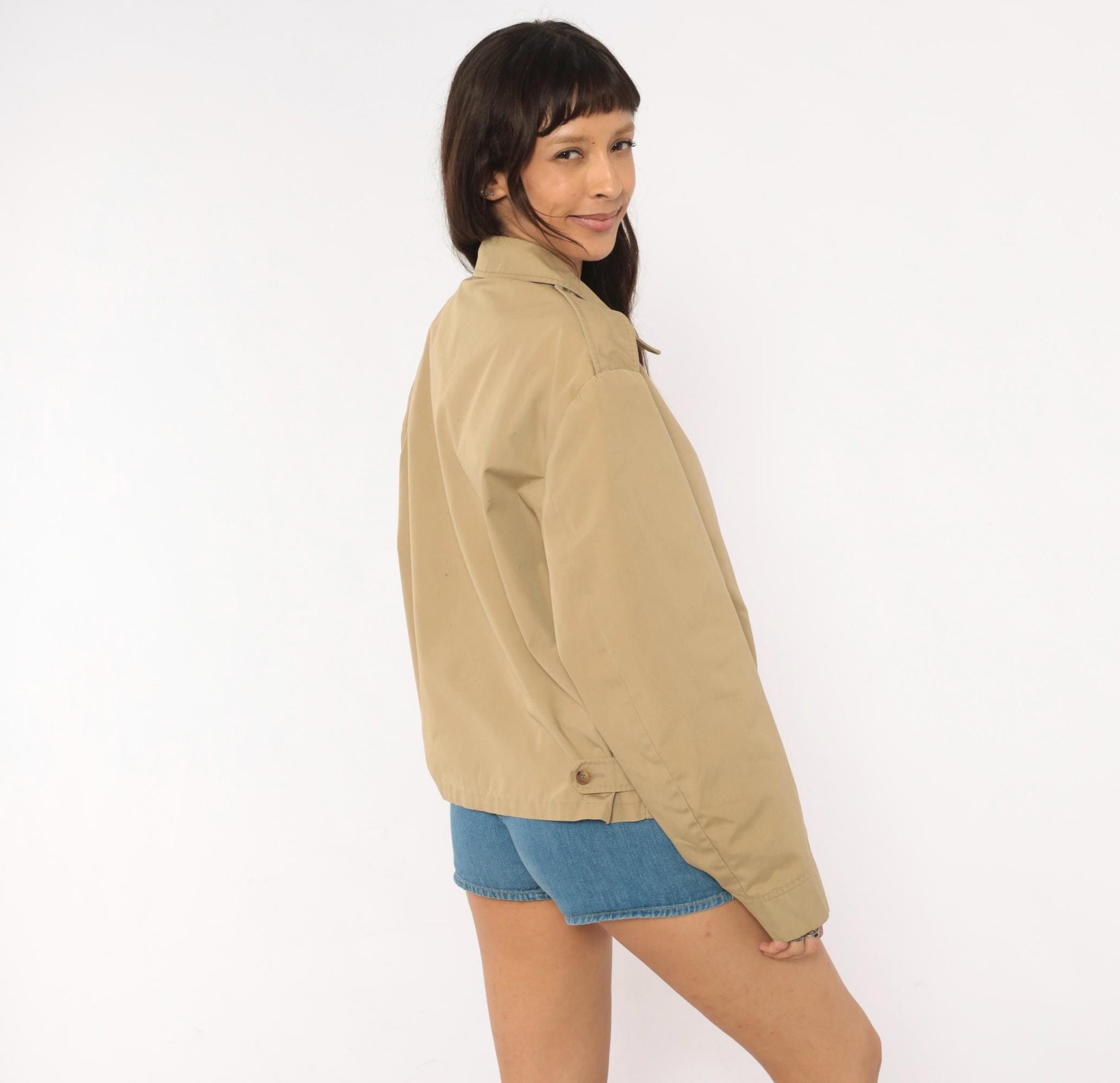 60s Ceiling Zero Blauer Harrington Jacket Tan Windbreaker Epaulette Extra Large