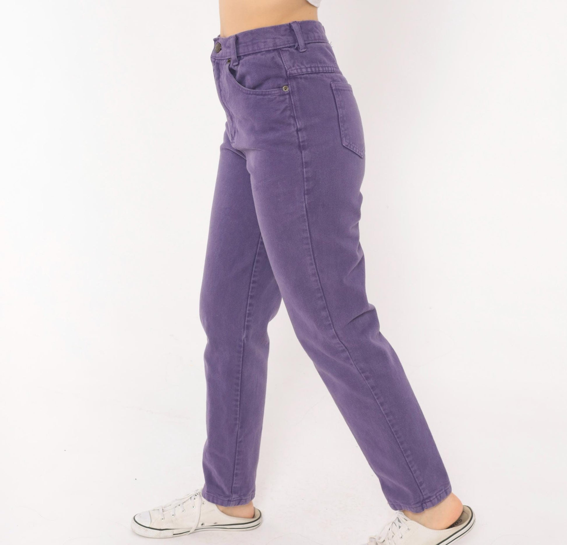 90s Merona Purple High-Waisted Mom Jeans Tapered Denim 26 Waist
