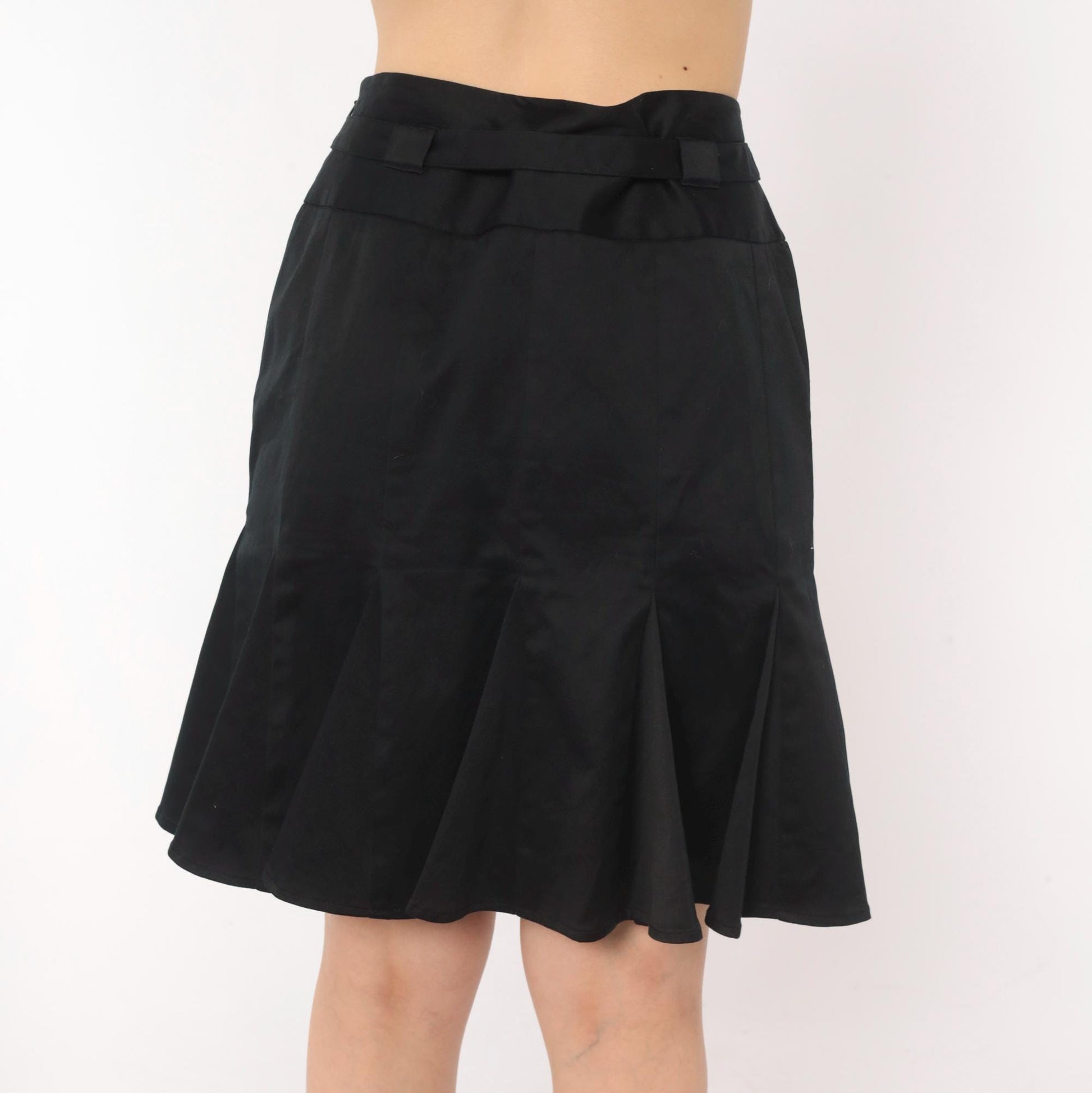 Y2K Pendleton Black Cotton Tulip Skirt Drop Waist Flounce Medium M