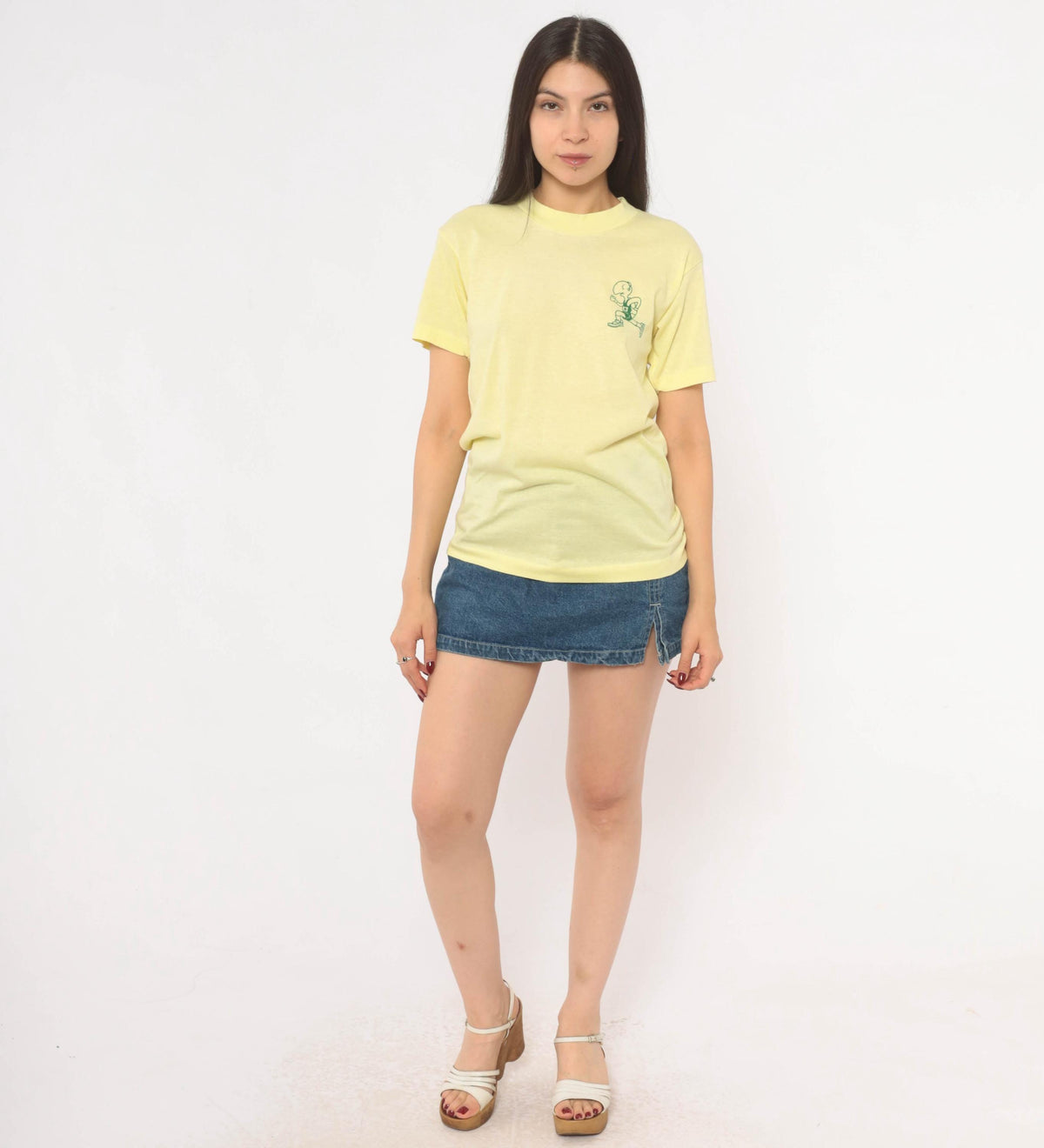 80s Select T Turtle Races Graphic Tee Yellow Green Cartoon Medium