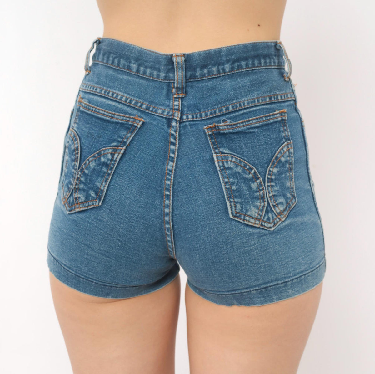 80s Tommy's High Waisted Denim Shorts Blue Mini XS