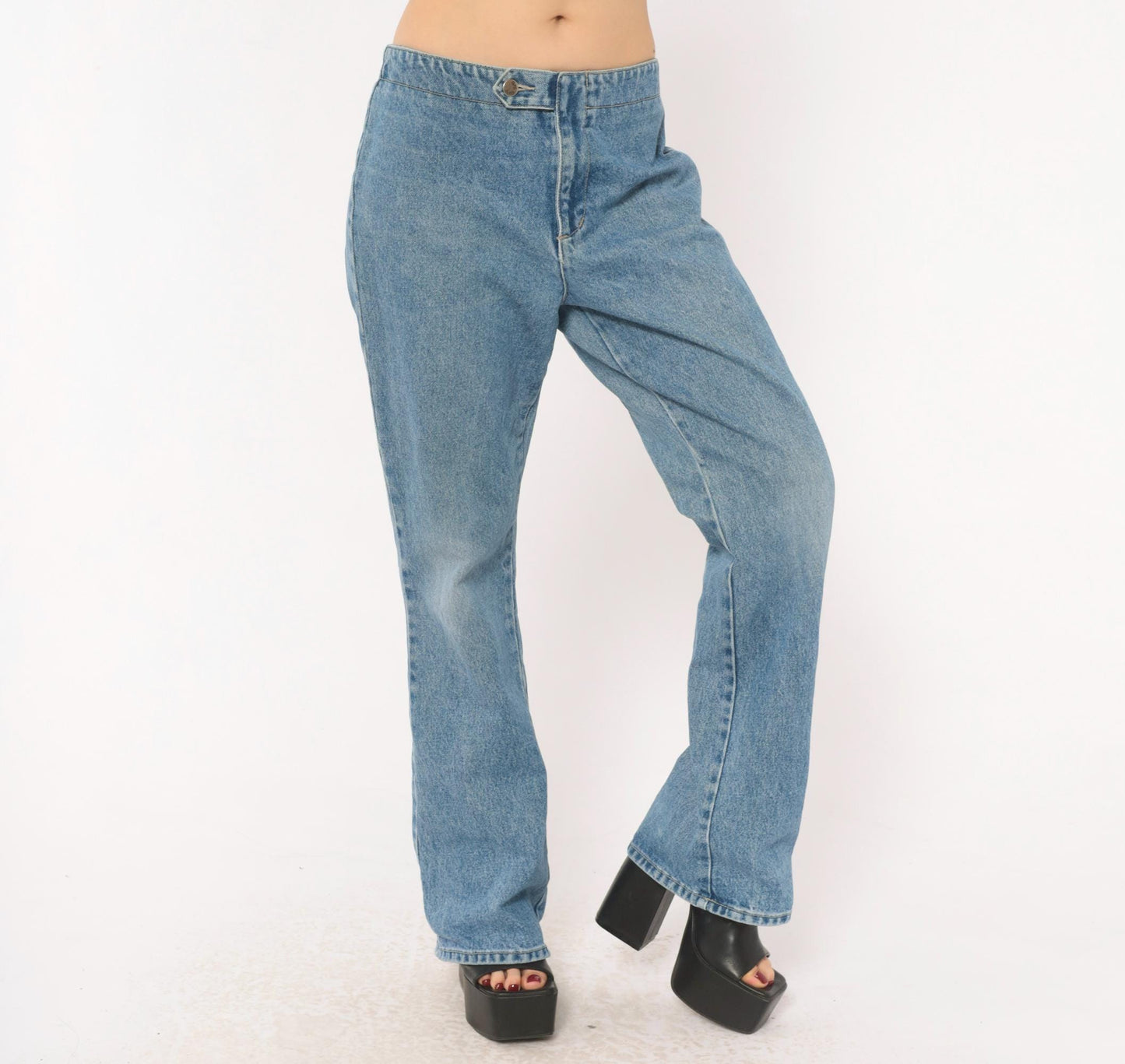 90s Paris Blues Light Wash Straight Leg Jeans Pocketless Cotton Medium