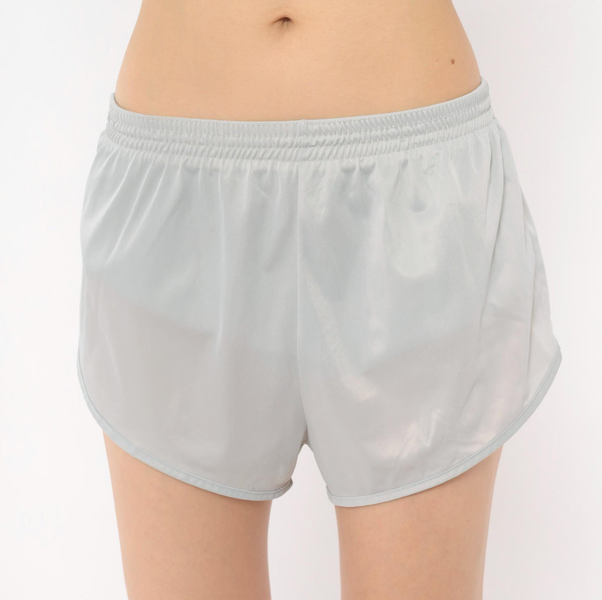 80s Grey Running Shorts Dolphin Hem High Split Athletic Small Medium
