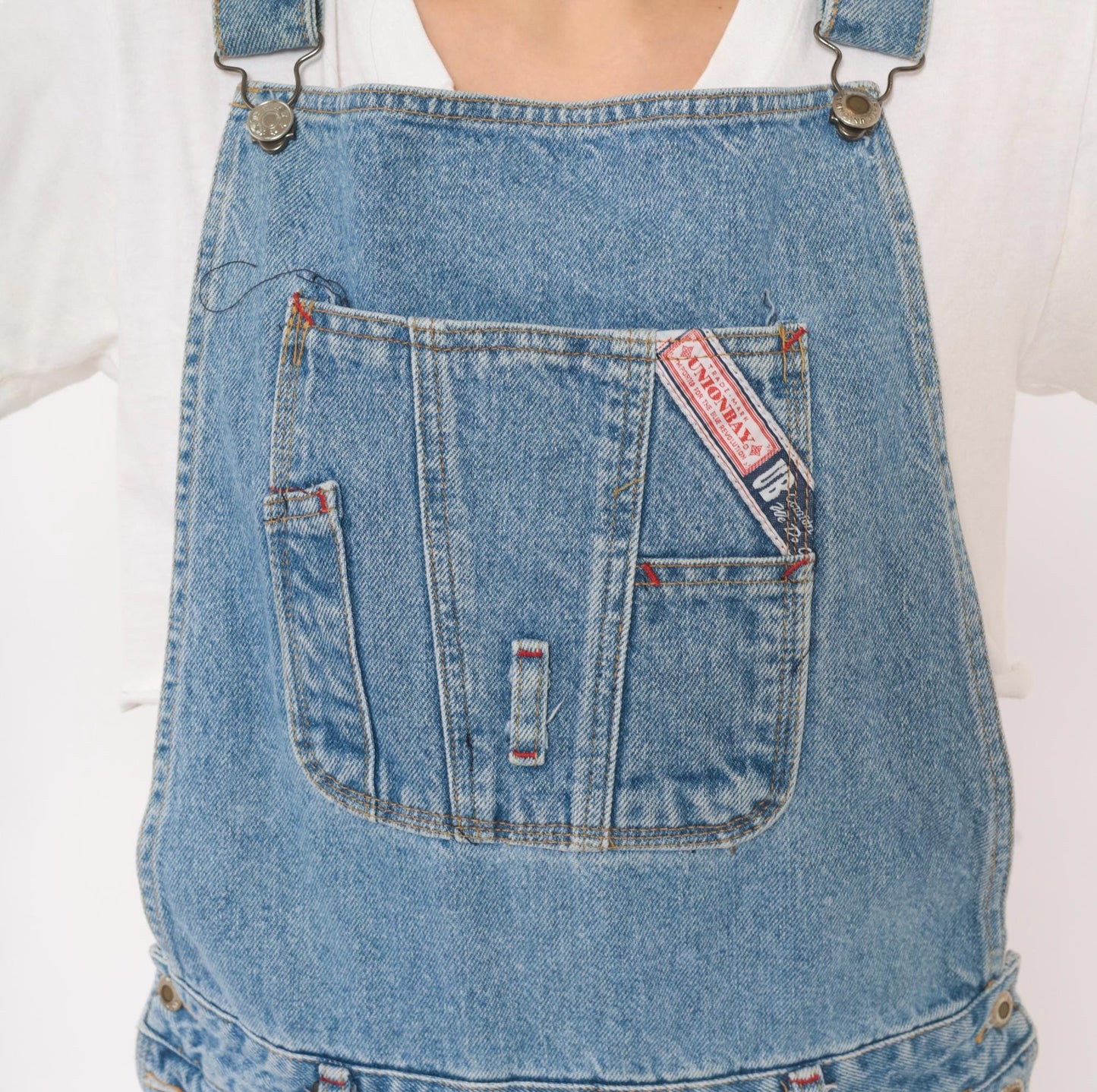 90s Union Bay Denim Overalls Light Wash Bib Front Cotton Medium