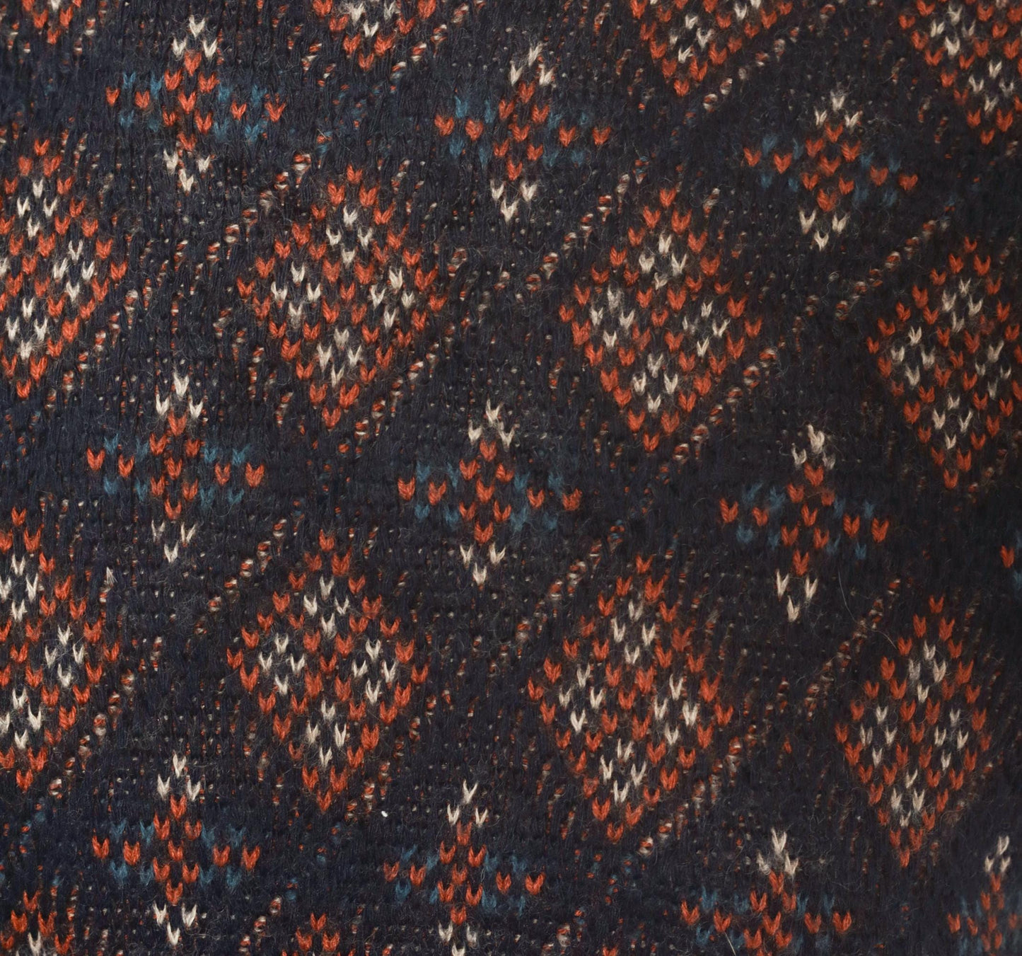 90s Robert Banks Wool Argyle Sweater Navy Rust Geometric Fair Isle Large L