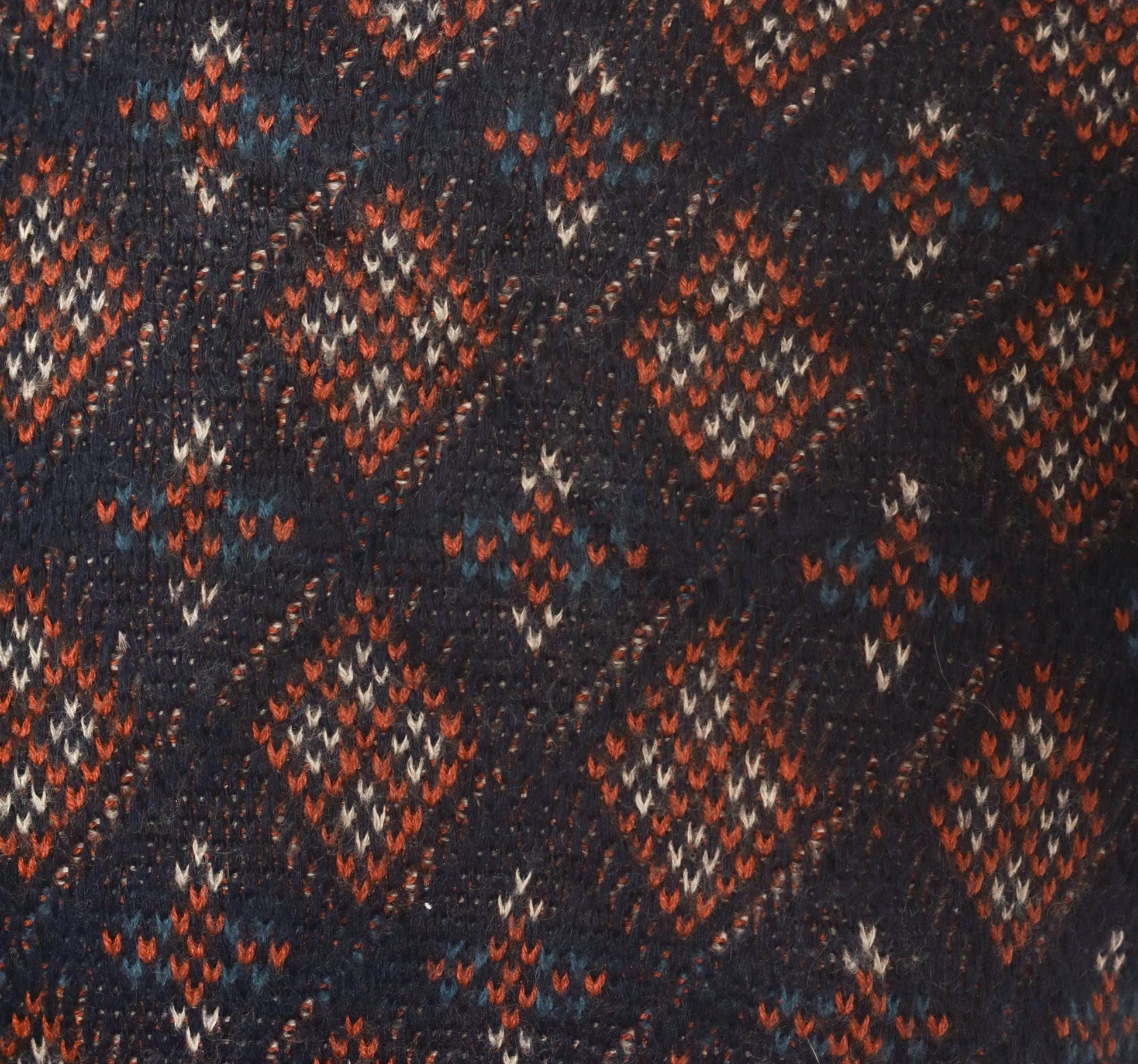 90s Robert Banks Wool Argyle Sweater Navy Rust Geometric Fair Isle Large L
