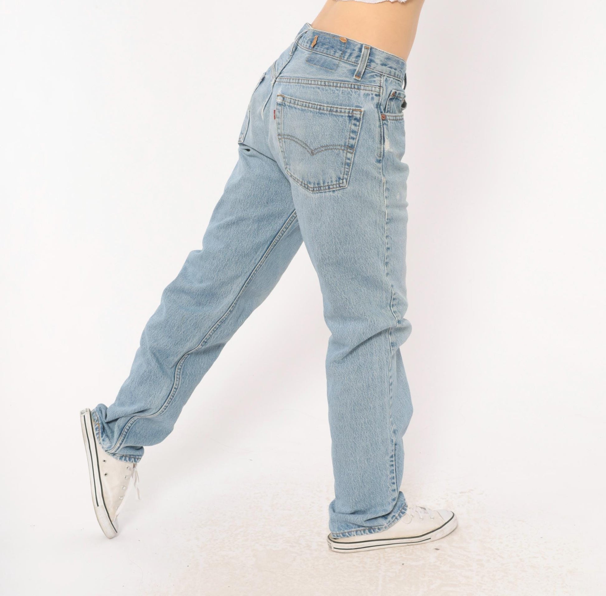 90s Levi's 501 Light Wash Straight Leg High Waist Jeans Medium