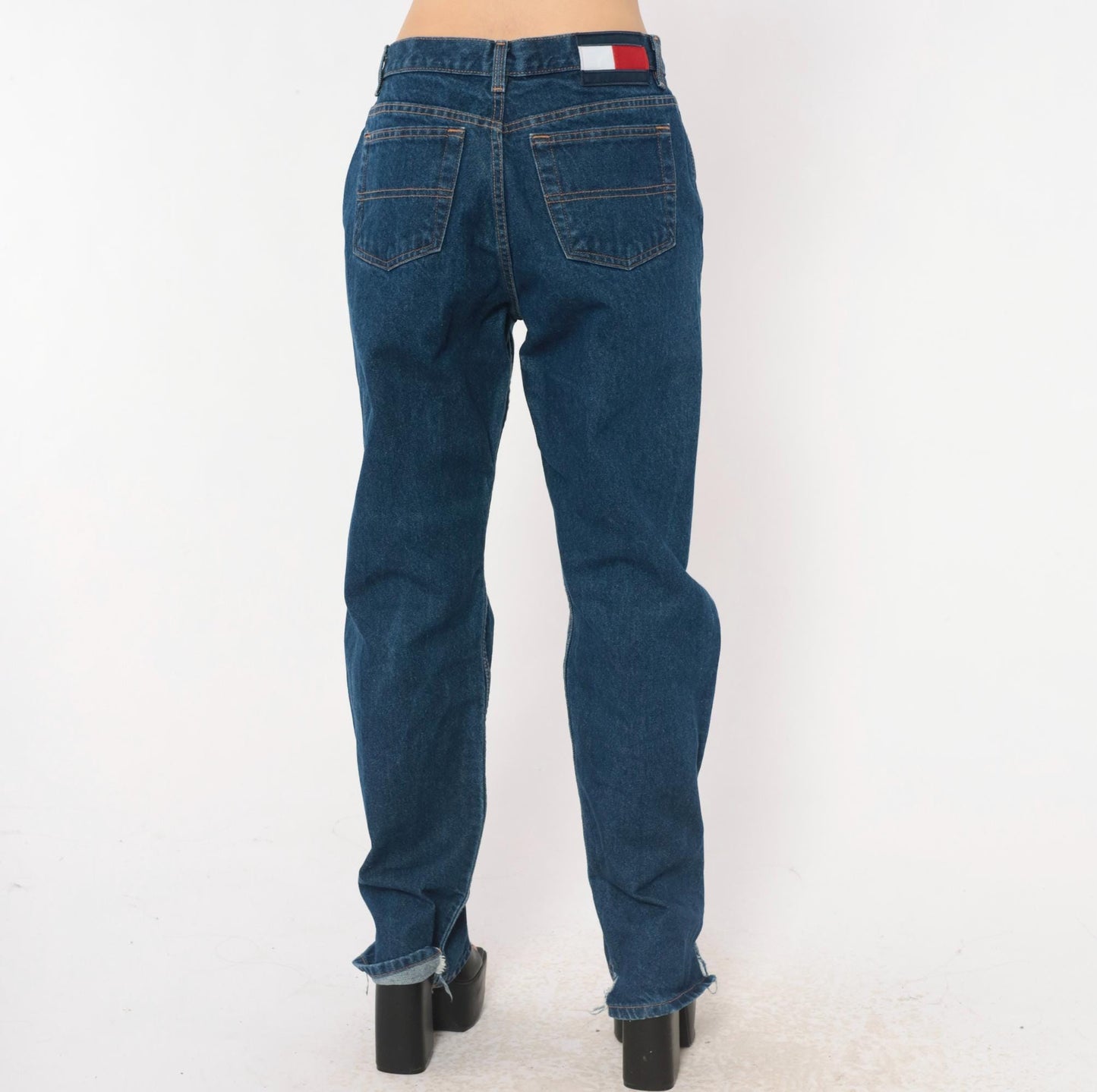 Tommy Hilfiger Dark Wash Straight Leg High Rise Mom Jeans Medium M
