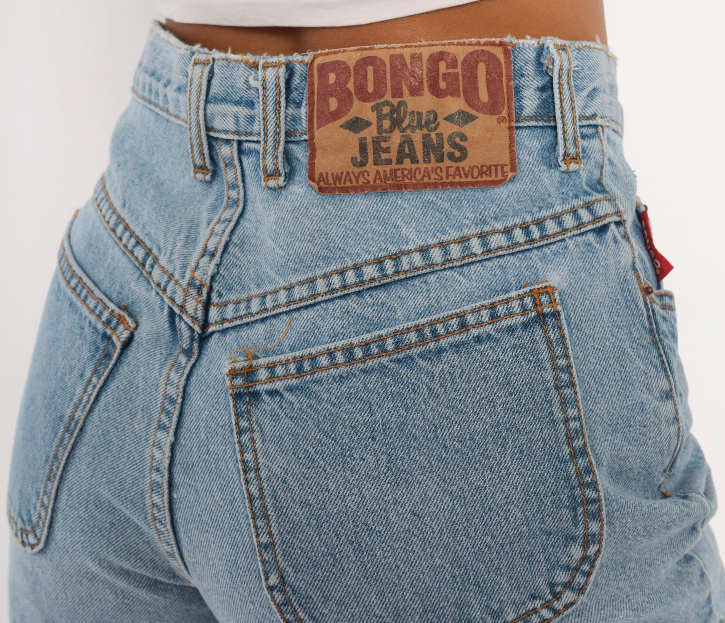 90s Bongo Blue Jeans Light Wash Cutoff Denim Shorts High Waisted Small 26