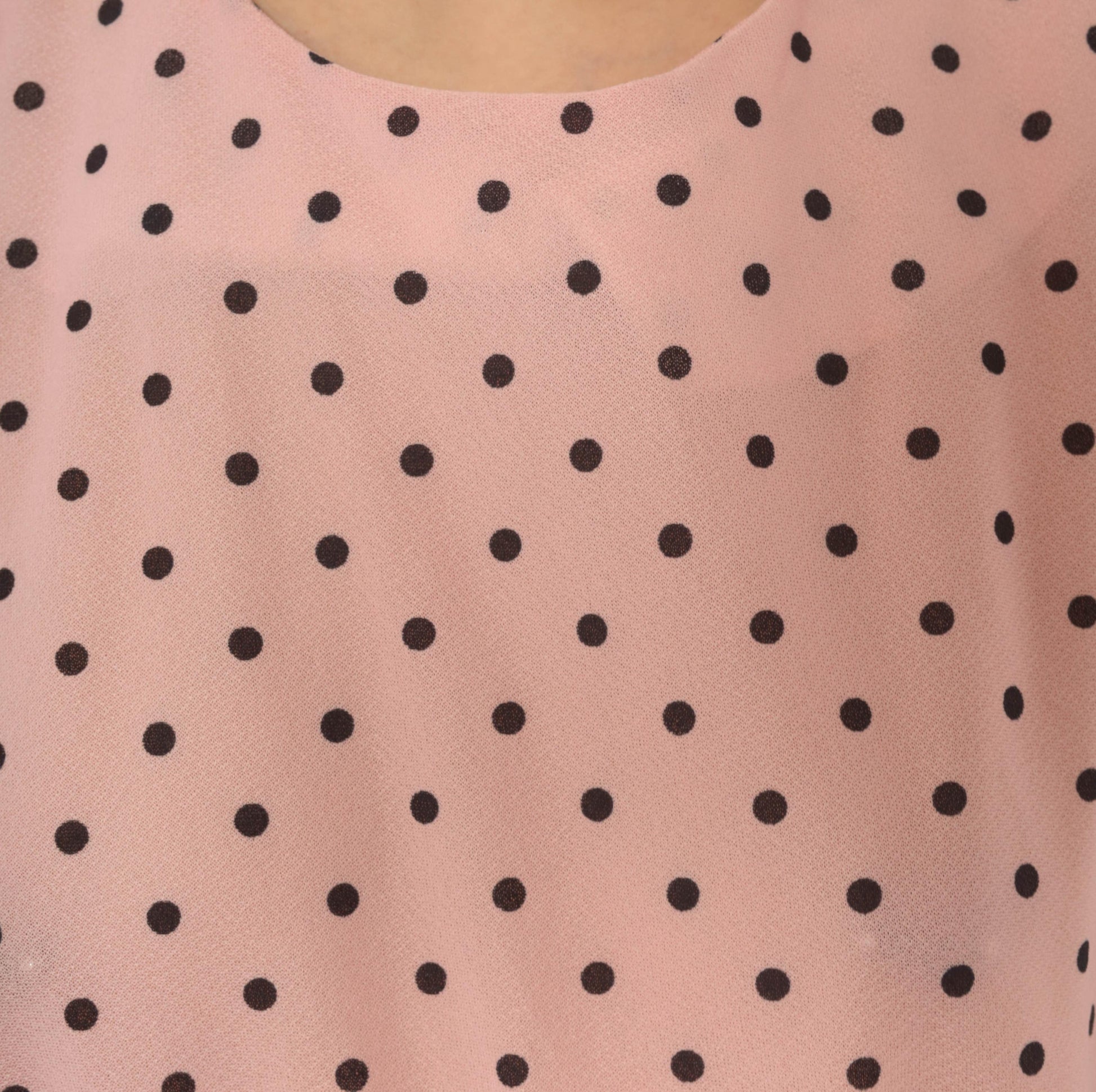 80s Two-Tone Polka Dot Dress Pink Navy Cap Sleeve A-Line Medium M