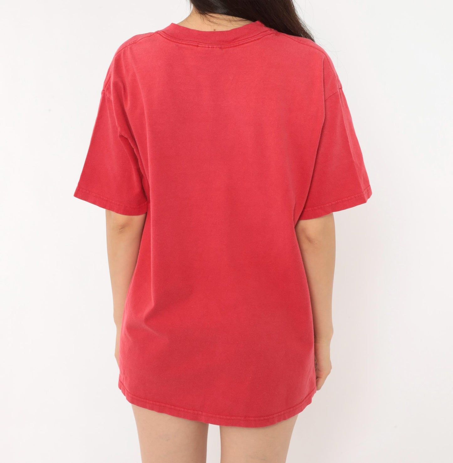 90s Waikiki Beach Hawaii Hanes Tee Red Cotton Palm Tree Graphic Large L