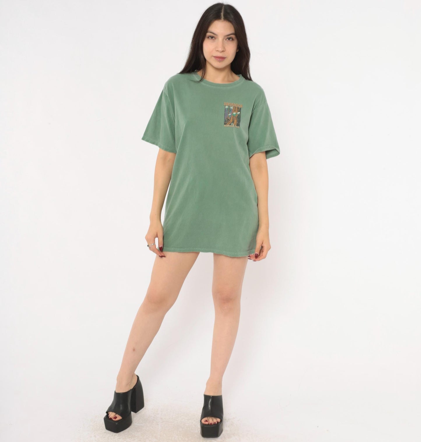 2000s Sequoia National Park Graphic Tee Sage Green Chroma Zone Medium