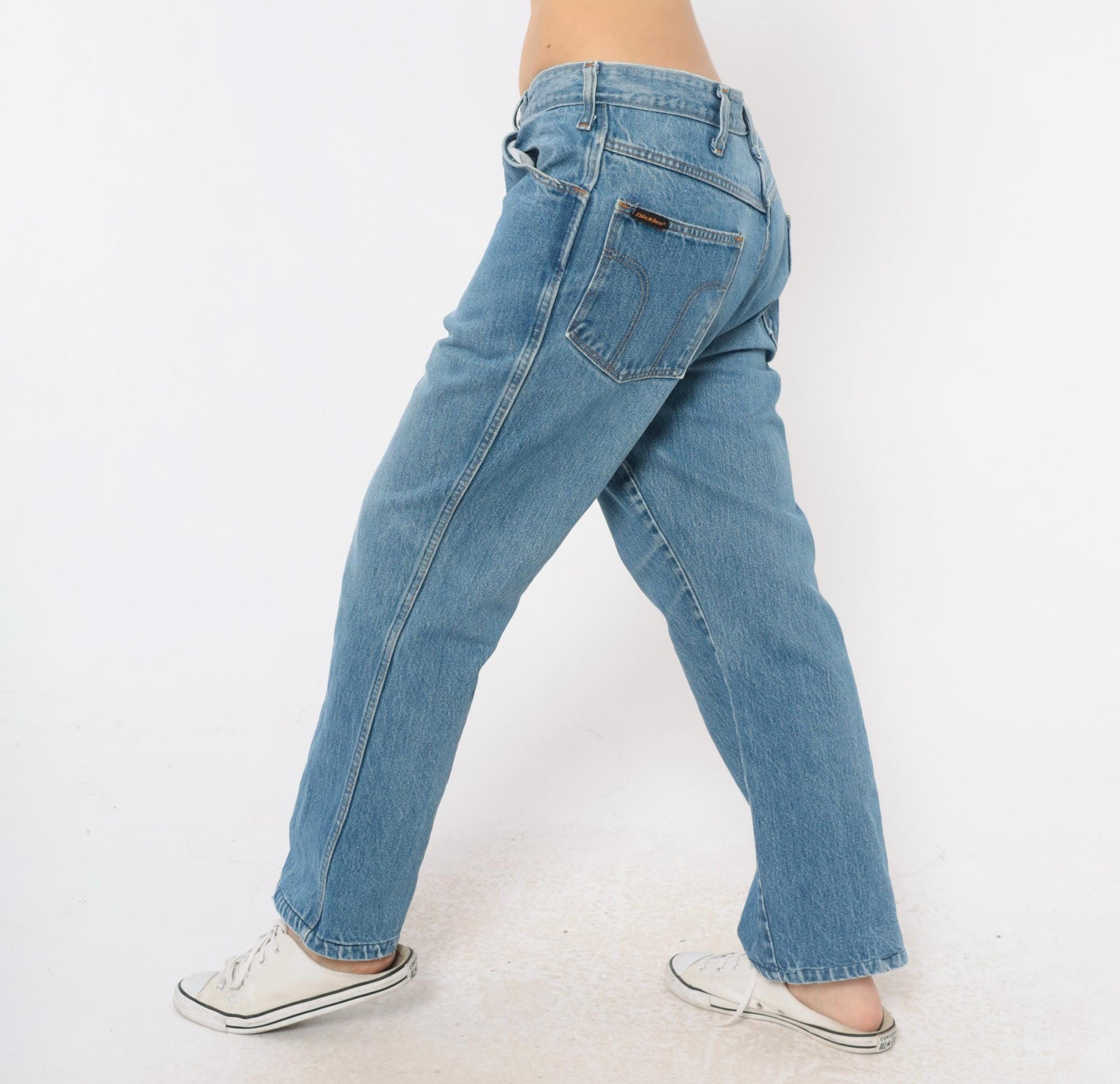 90s Dickies Light Stonewash Jeans High Rise Straight Leg Blue Cotton 34x31
