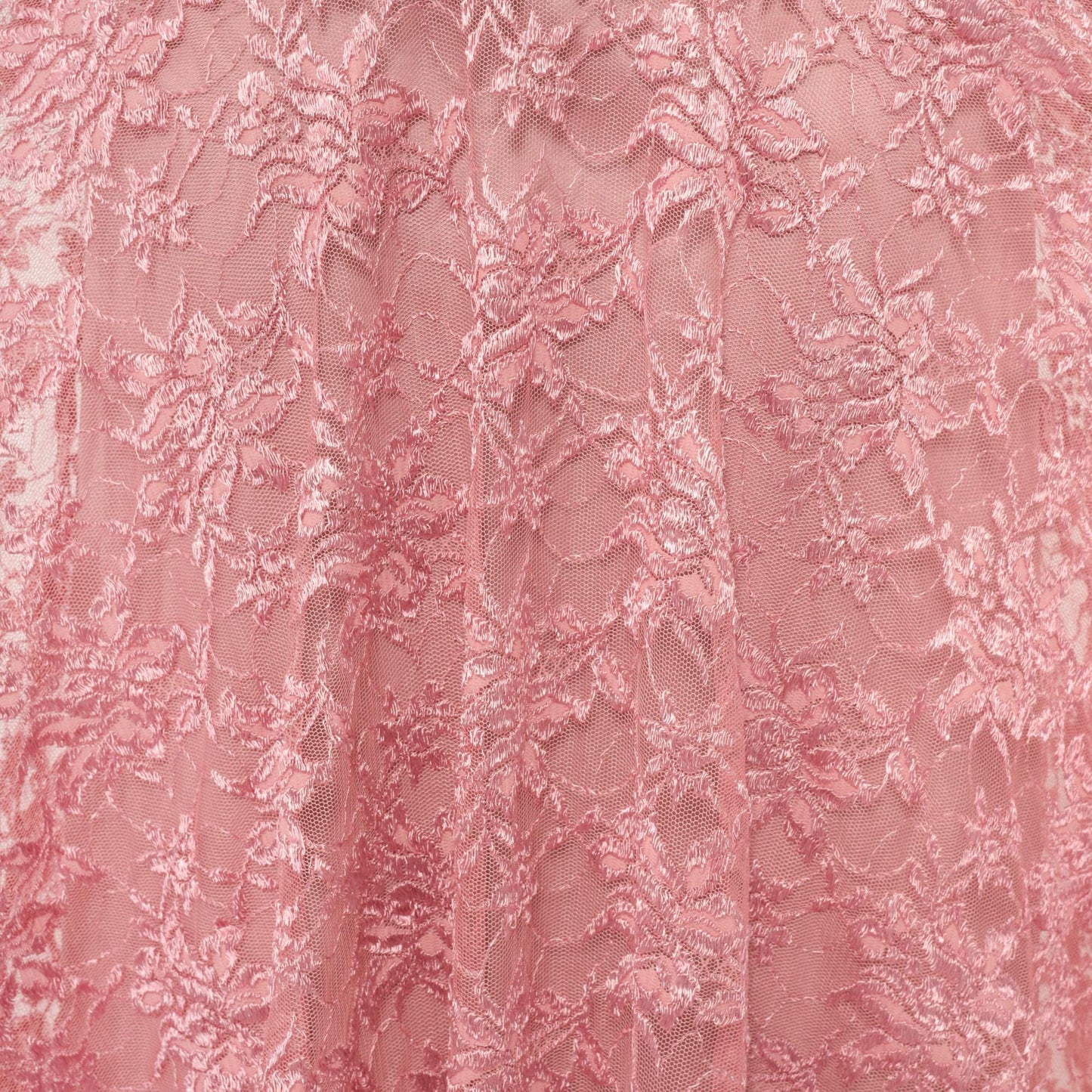 80s Pat Richards Pink Lace Maxi Dress Floral Embroidered Drop Waist Medium