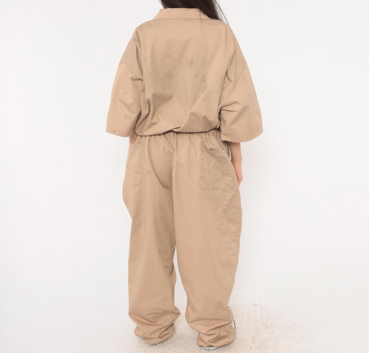 90s Kolossus Tan Coveralls Jumpsuit Short Sleeve Workwear Plus Size 3XL