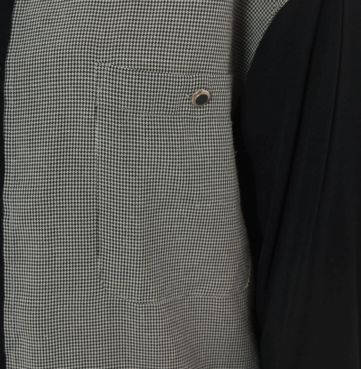 90s City Streets Houndstooth Check Shirt Black White Color Block Medium
