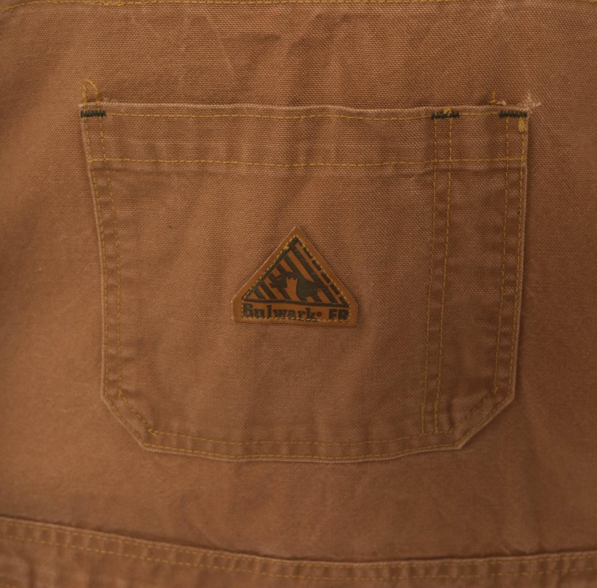 Y2K Bulwark Tan Canvas Bib Overalls Double Knee Workwear XXL