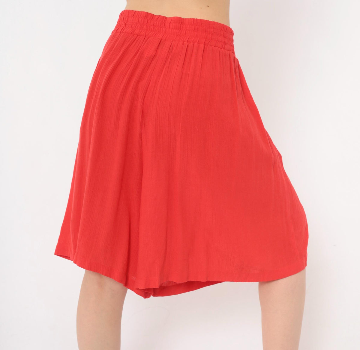 80s Sk & Company Red Culottes High Waist Pleated Wide Leg Shorts Large