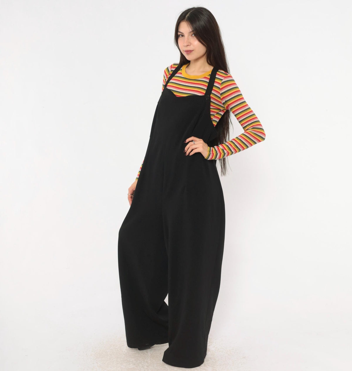 90s Visual FX Black Wide Leg Jumpsuit Plus Size XXL