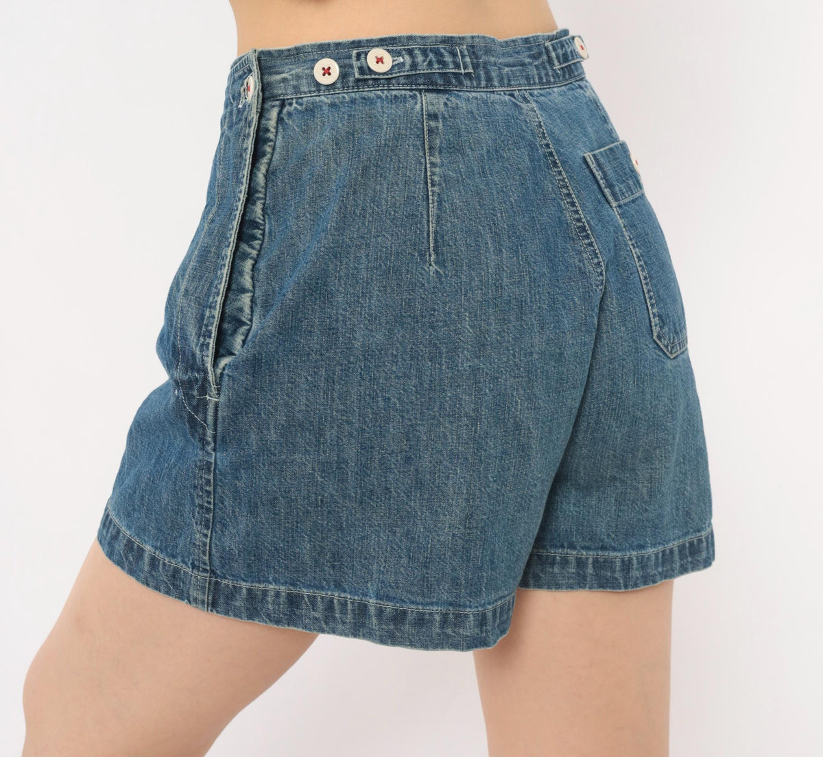 Y2K Ralph Lauren Denim Shorts Blue High Waist Cotton Medium M