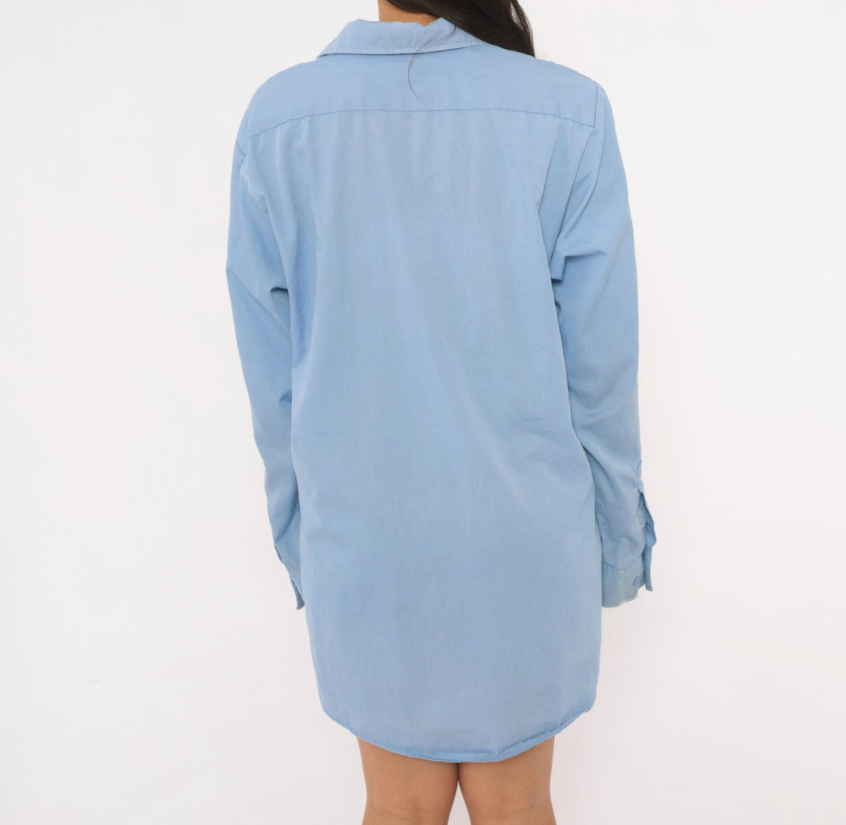 90s Dickies Light Blue Work Shirt Button Front Medium Distressed