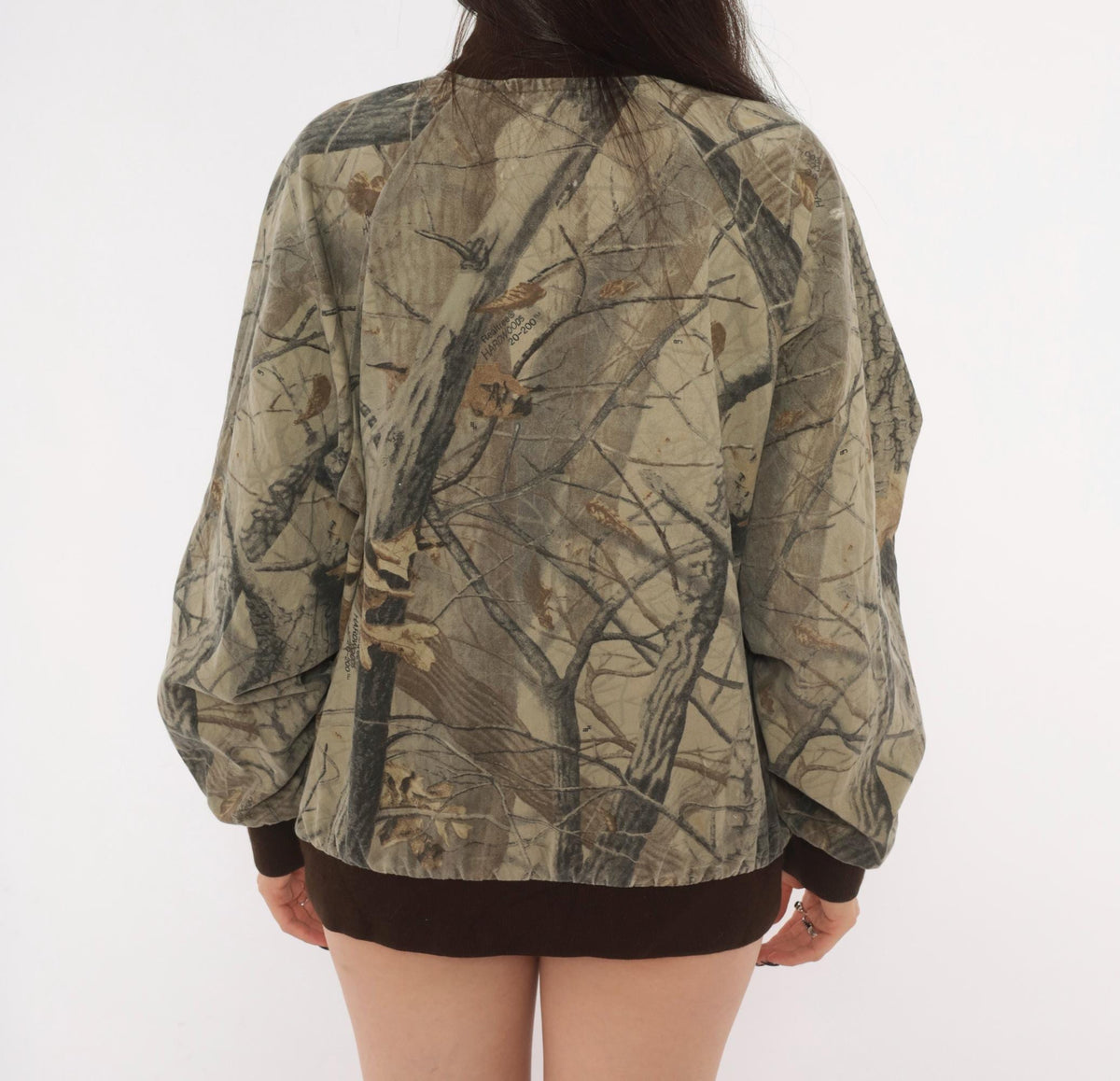 90s Spartan Realtree Camo Bomber Jacket Brown Beige Tree Print Medium