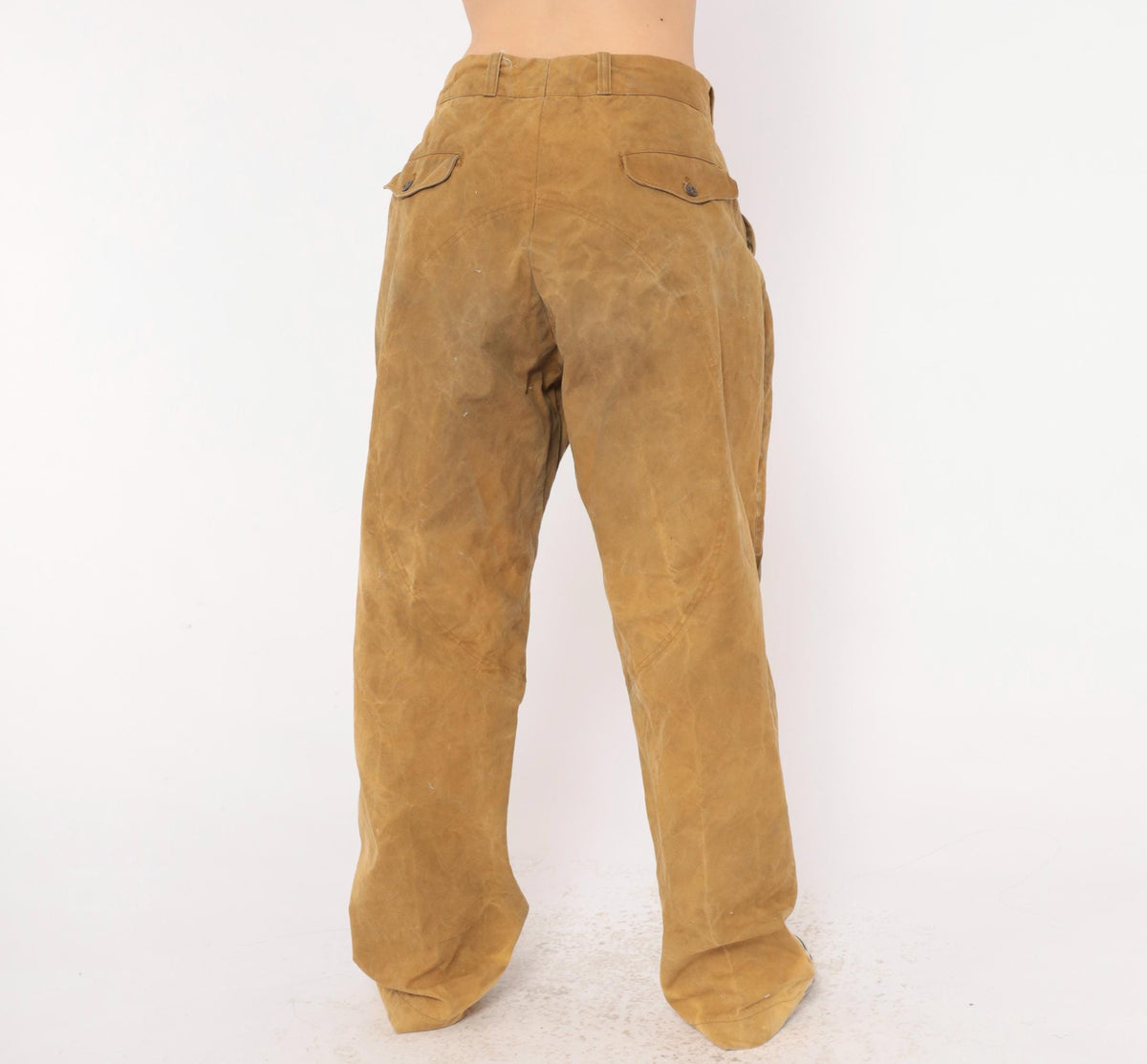 1920s Drybak Hunting Trousers Mustard Cotton High Waist Straight Leg Medium