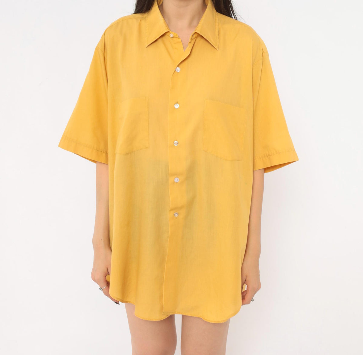70s Arrow Belmont Club Mustard Yellow Button Up Shirt Extra Large XL