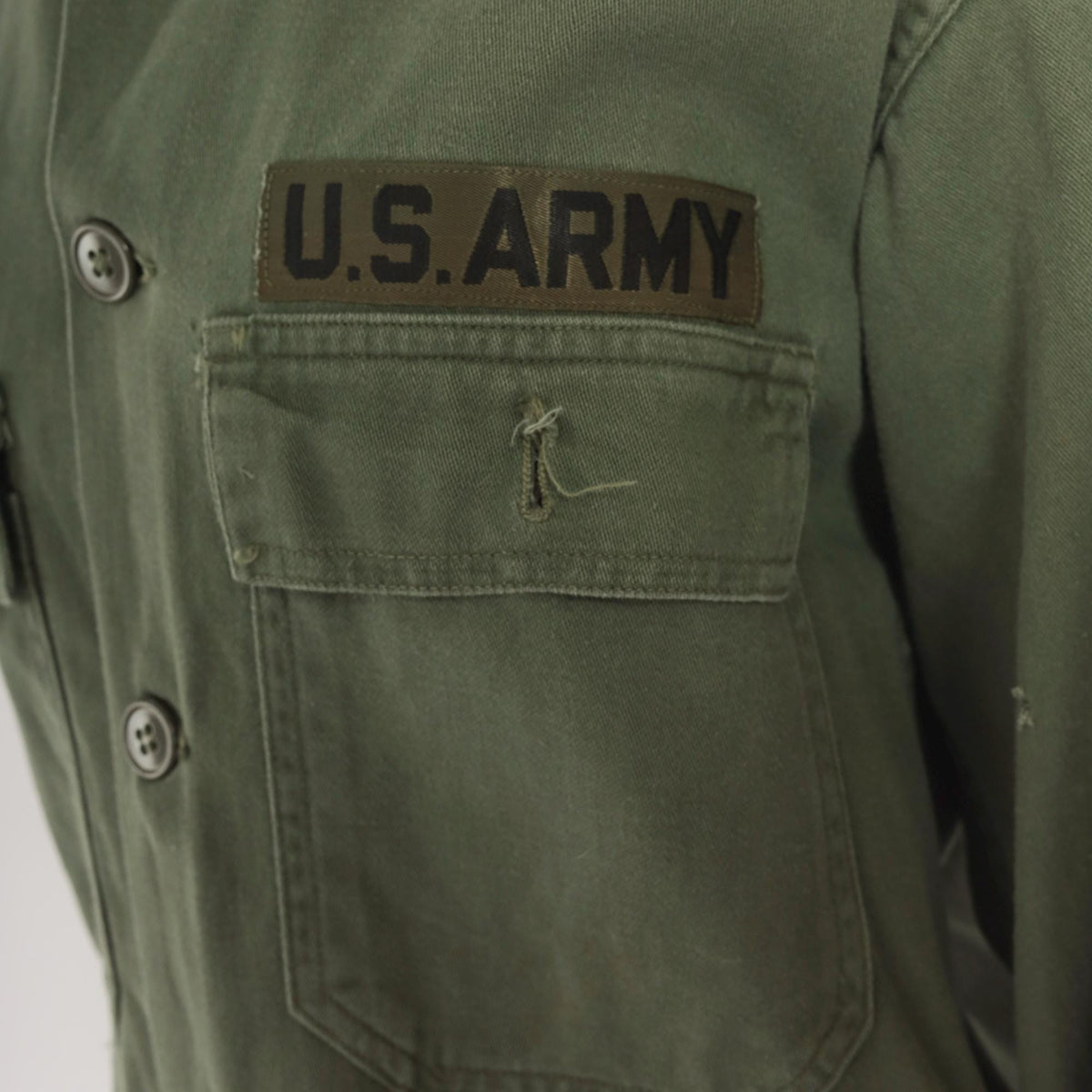 90s US Army Olive Green Button-Up Shirt Cotton Utility Field Top Small