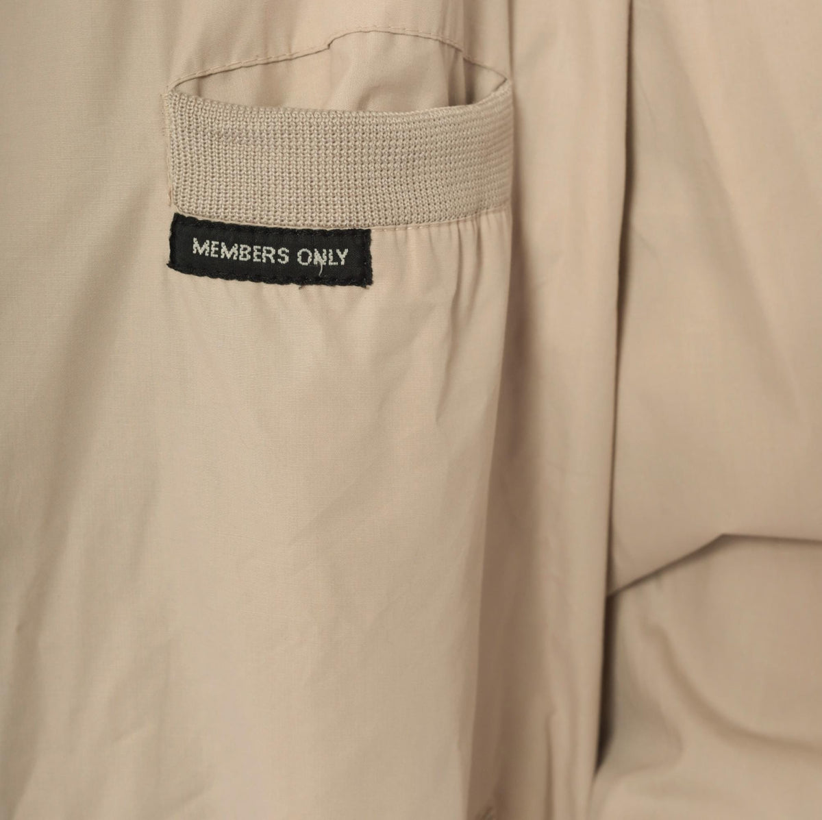 80s Members Only Bomber Jacket Beige Raglan Zip Front Plus Size XXL