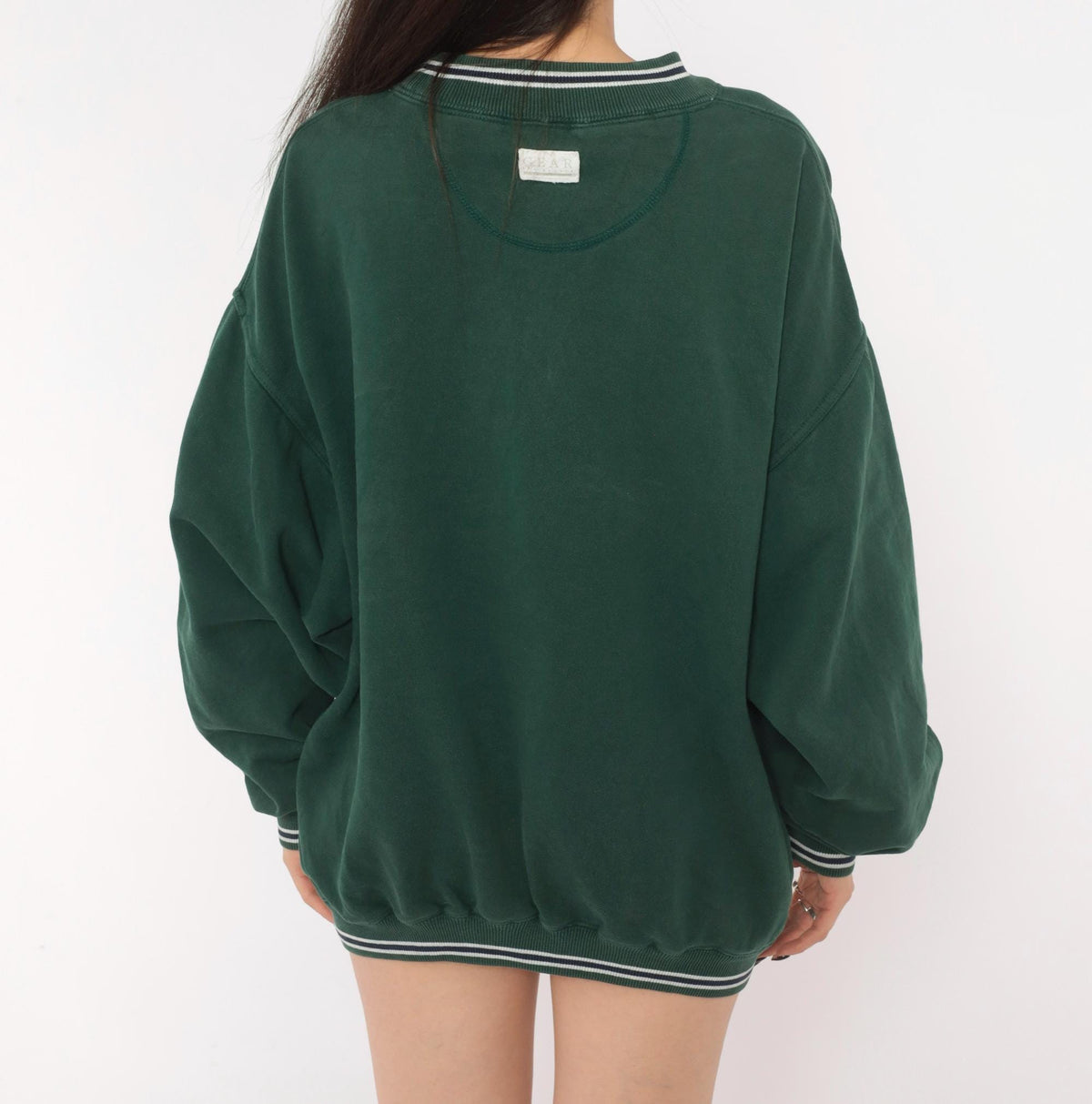 90s Gear for Sports Forest Green Graphic Sweatshirt Moose Mountain Large L