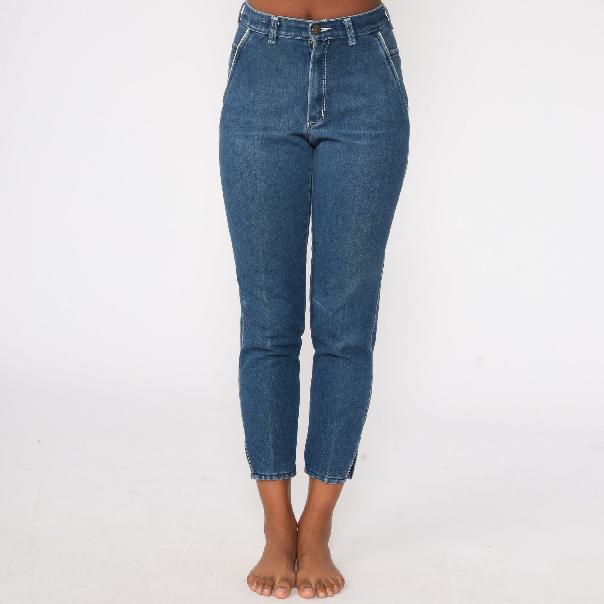 90s Jeanjer High Waist Skinny Jeans Blue Denim Small 27
